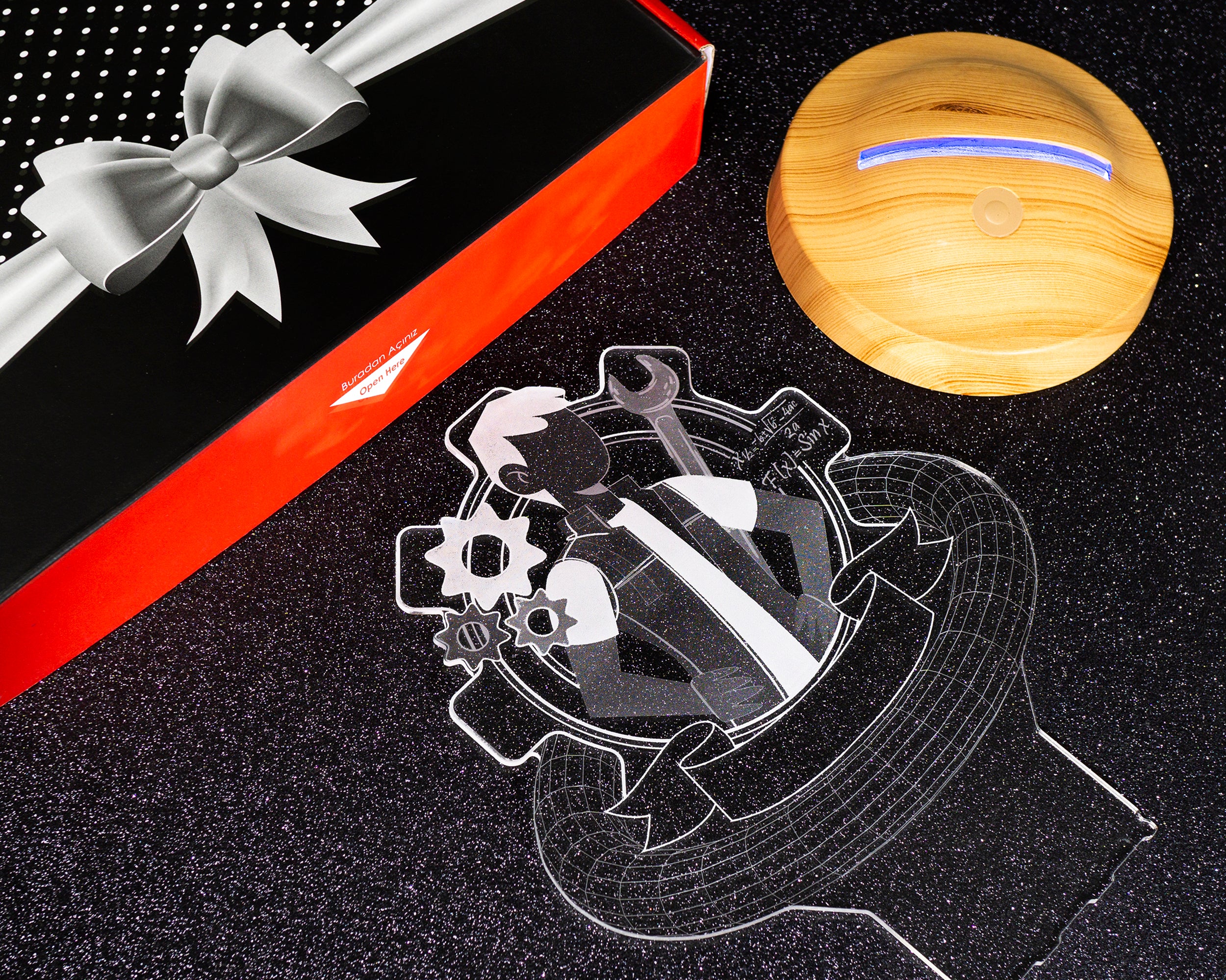 Personalisierte Geschenke Lampe für Ingenieur oder Techniker mit Wunschtext