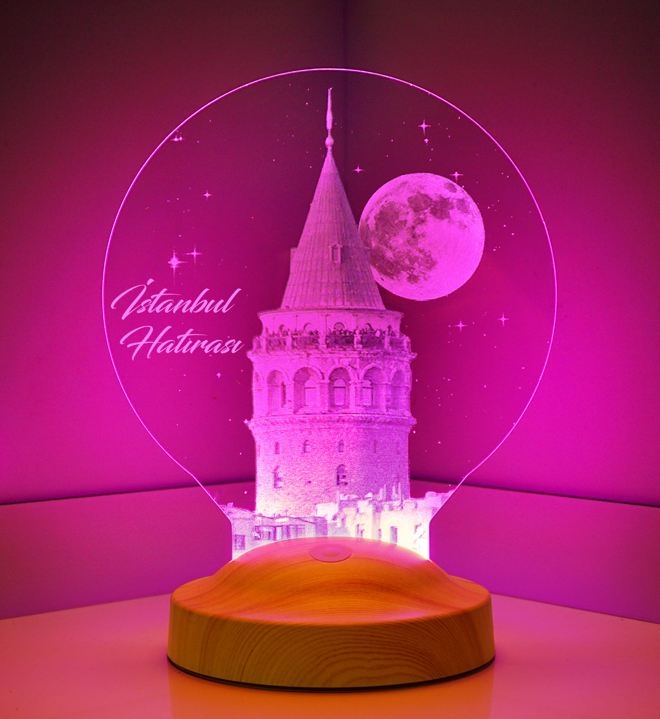 Galata Turm Istanbul Personalisierte Lampe mit Wunschtext