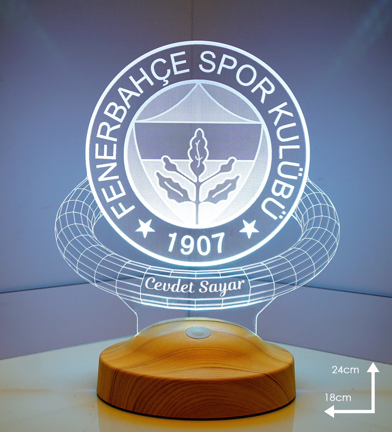 Fenerbahce Fanartikel Personalisierte mit Wunschtext Fener Lampe