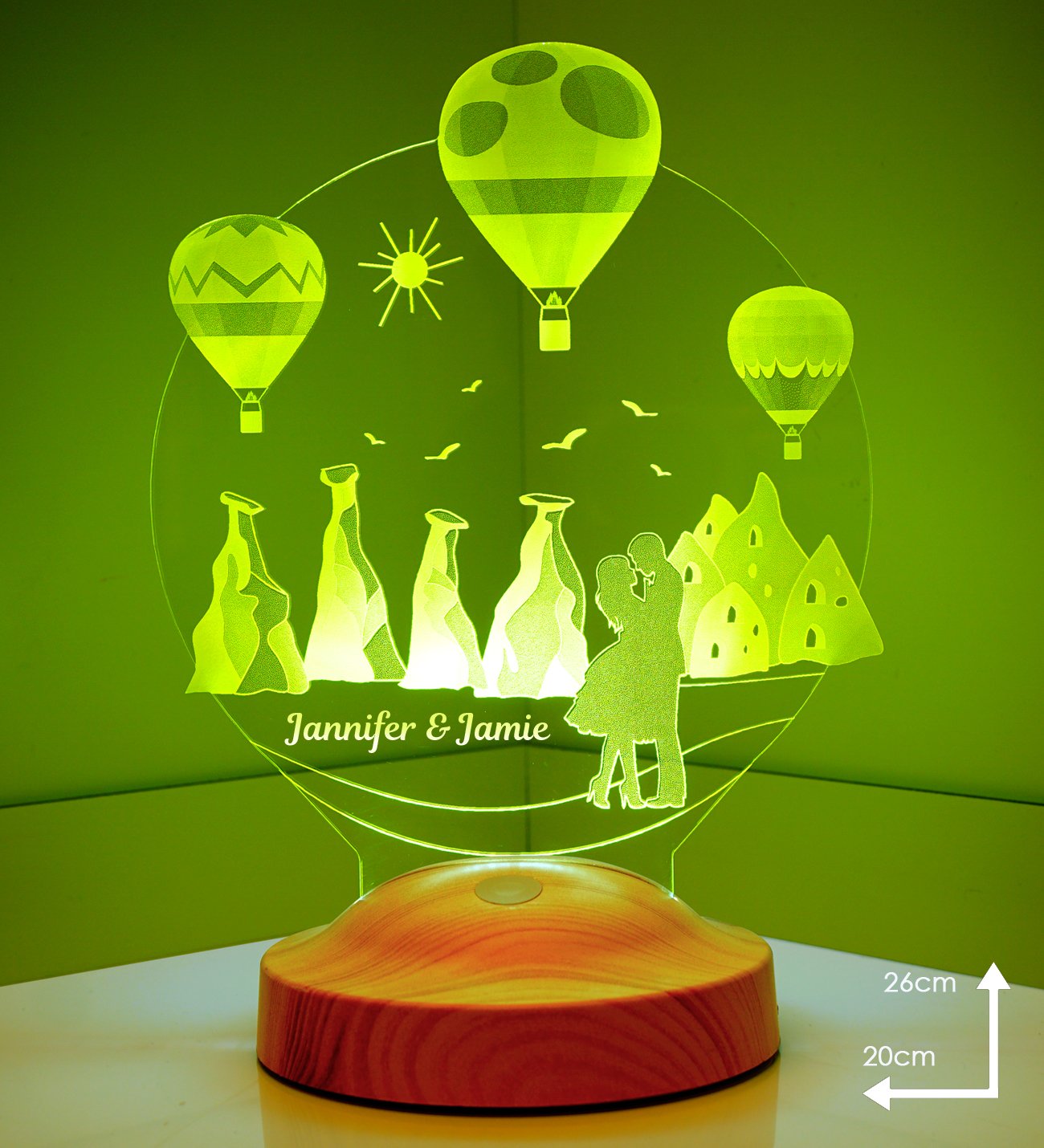 Kappadokien Personalisierte Lampe mit Wunschtext