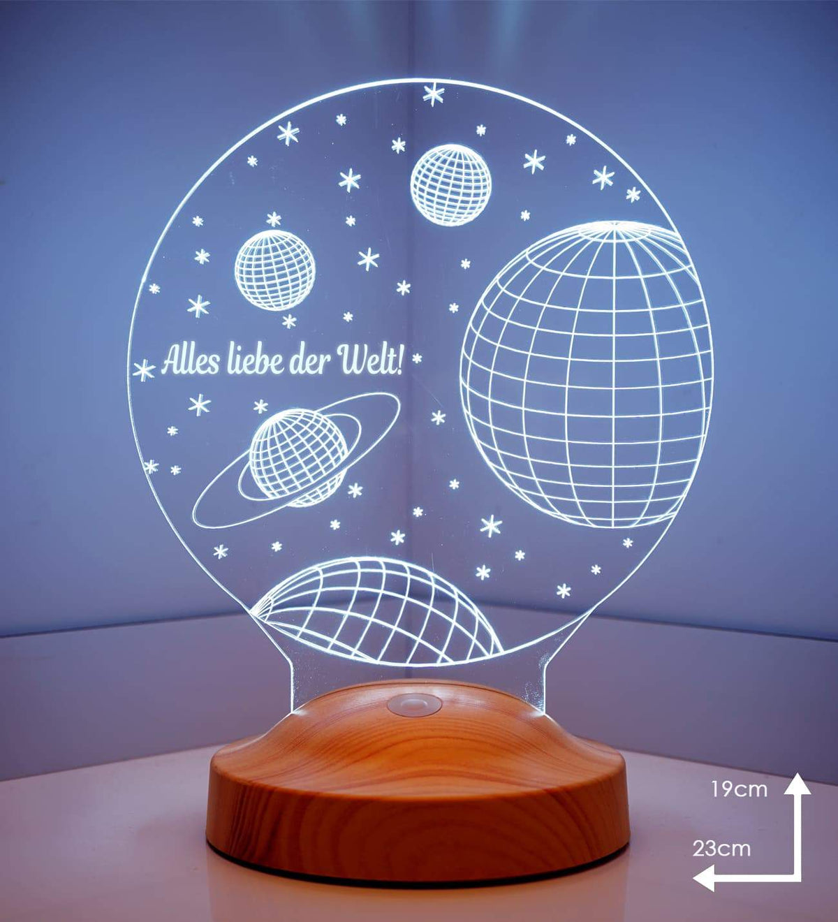 Weltall Personalisierte Lampe mit Wunschtext