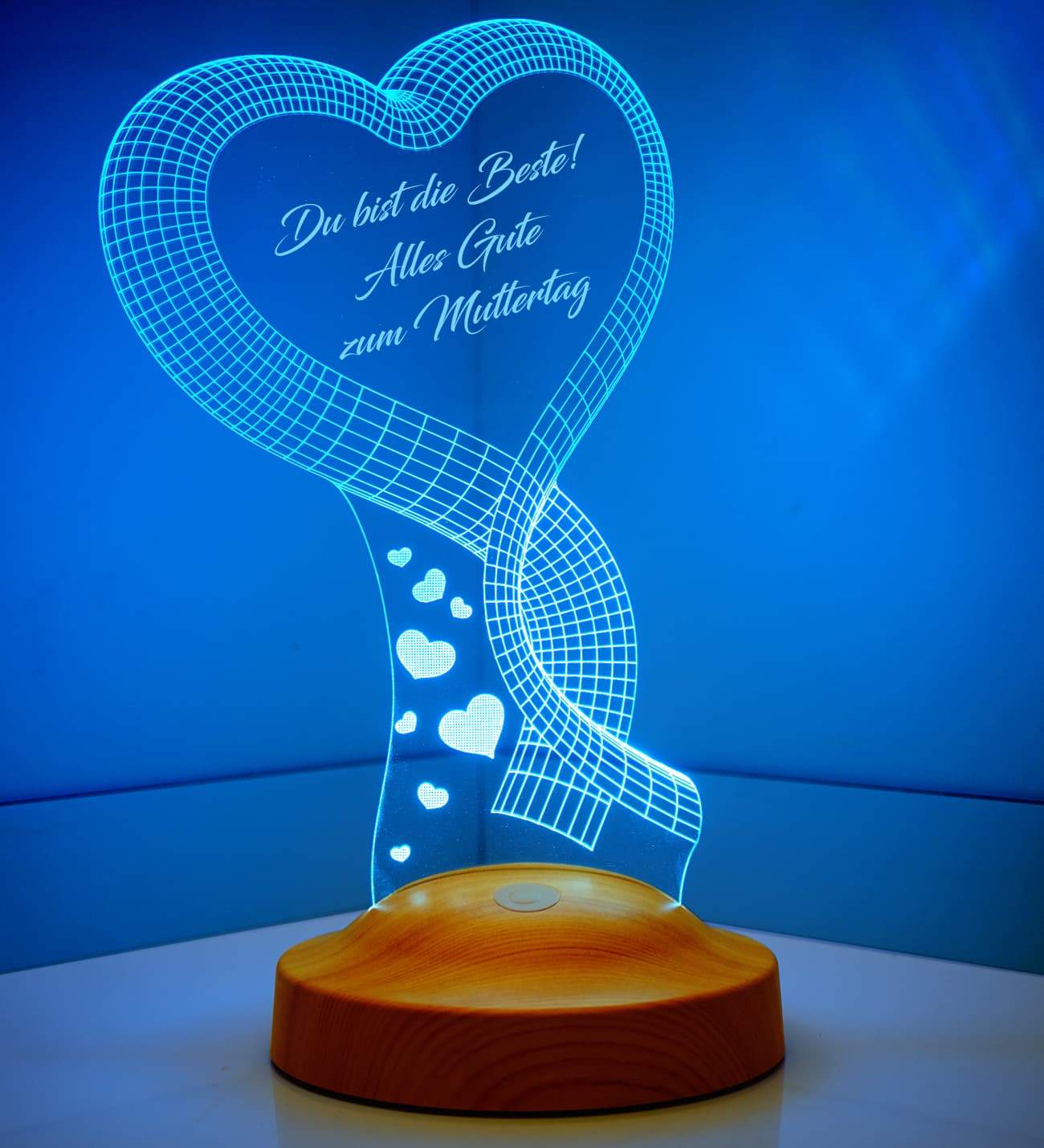Ein Herz Personalisierte Lampe mit Wunschtext