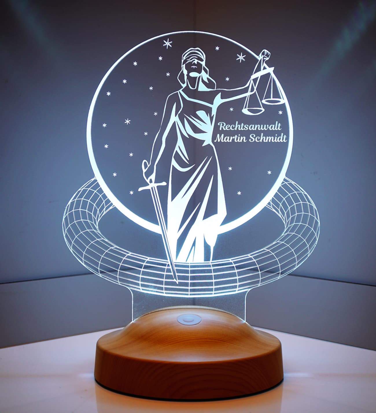 Geschenk für Berufs Einsteiger Anwaltslampe Rechtsanwalt/in Personalisierte Lampe