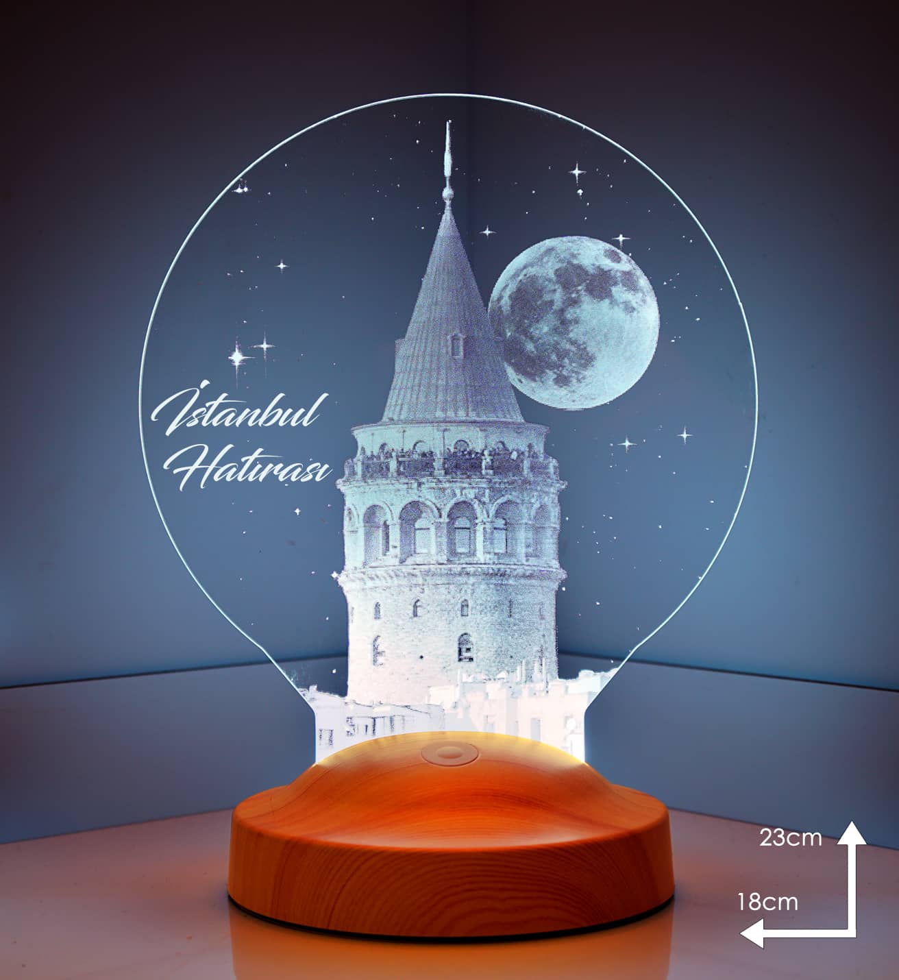 Galata Turm Istanbul Personalisierte Lampe mit Wunschtext