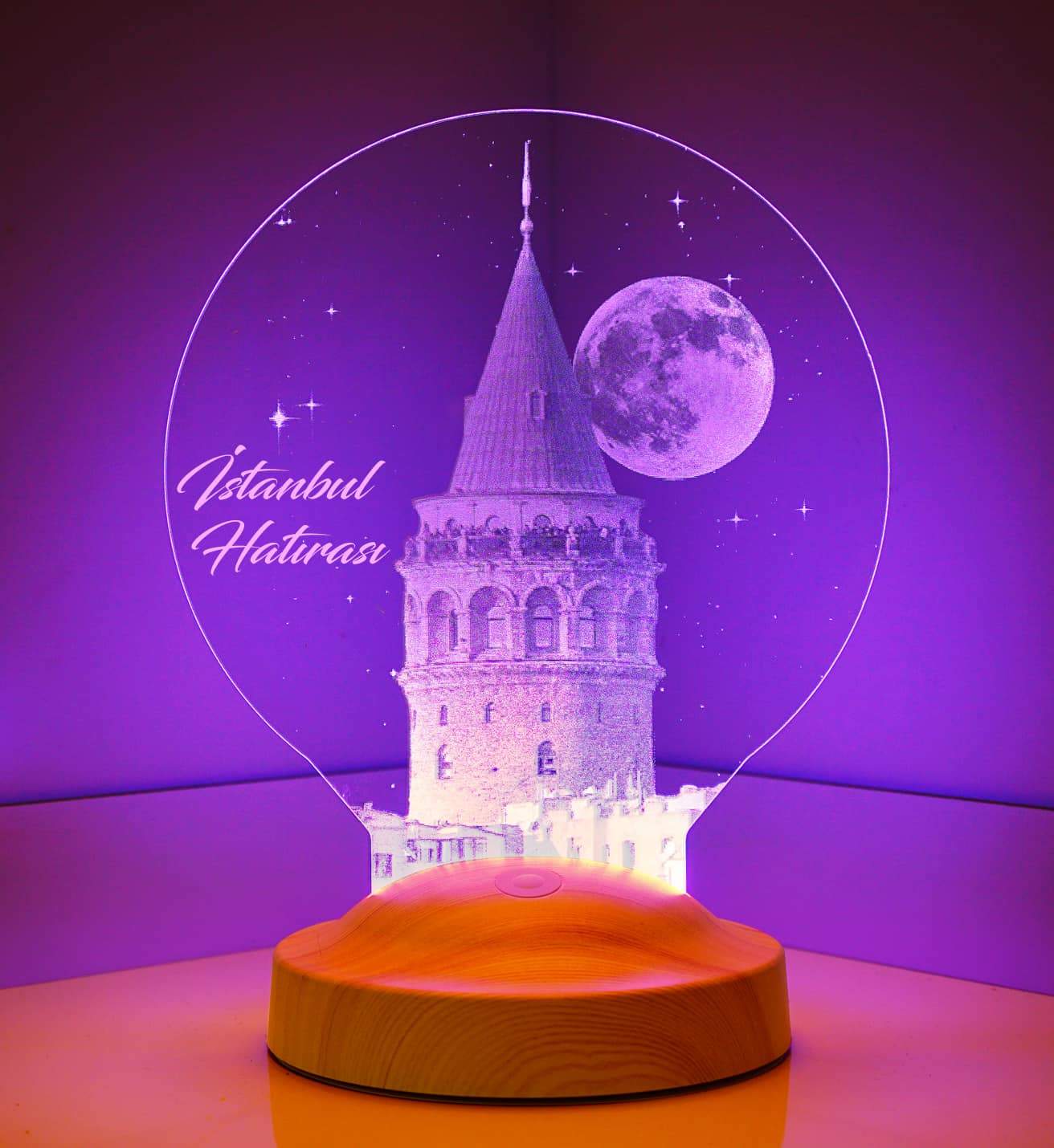 Galata Turm Istanbul Personalisierte Lampe mit Wunschtext