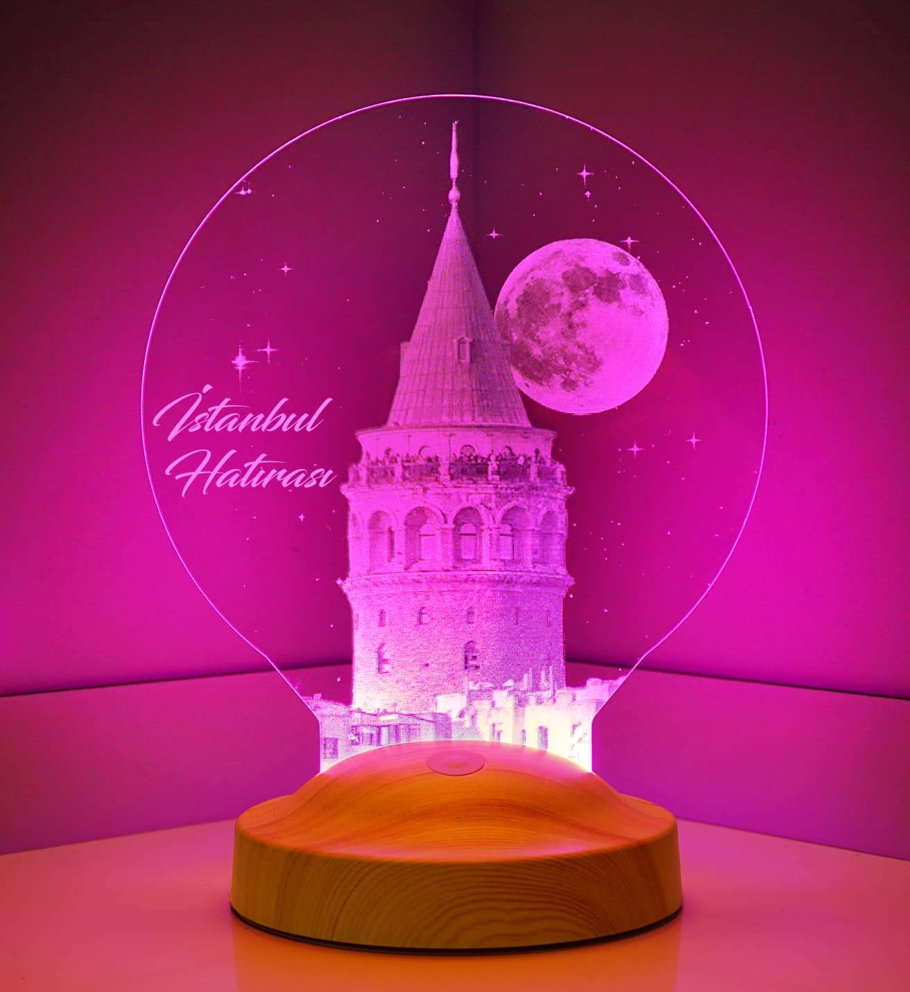 Galata Turm Istanbul Personalisierte Lampe mit Wunschtext