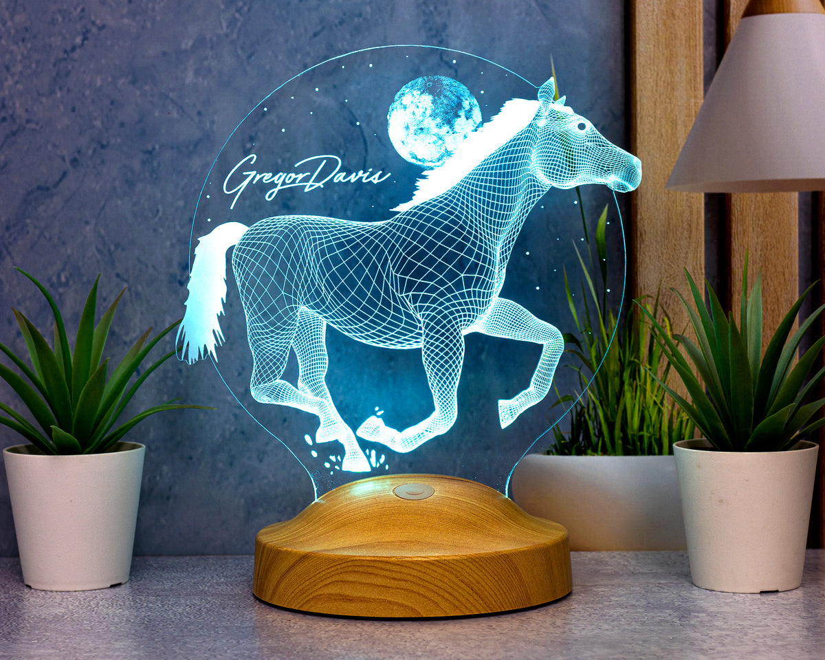 3D Pferd LED Lampe Geschenk für Pferdeliebhaber Reitergeschenke