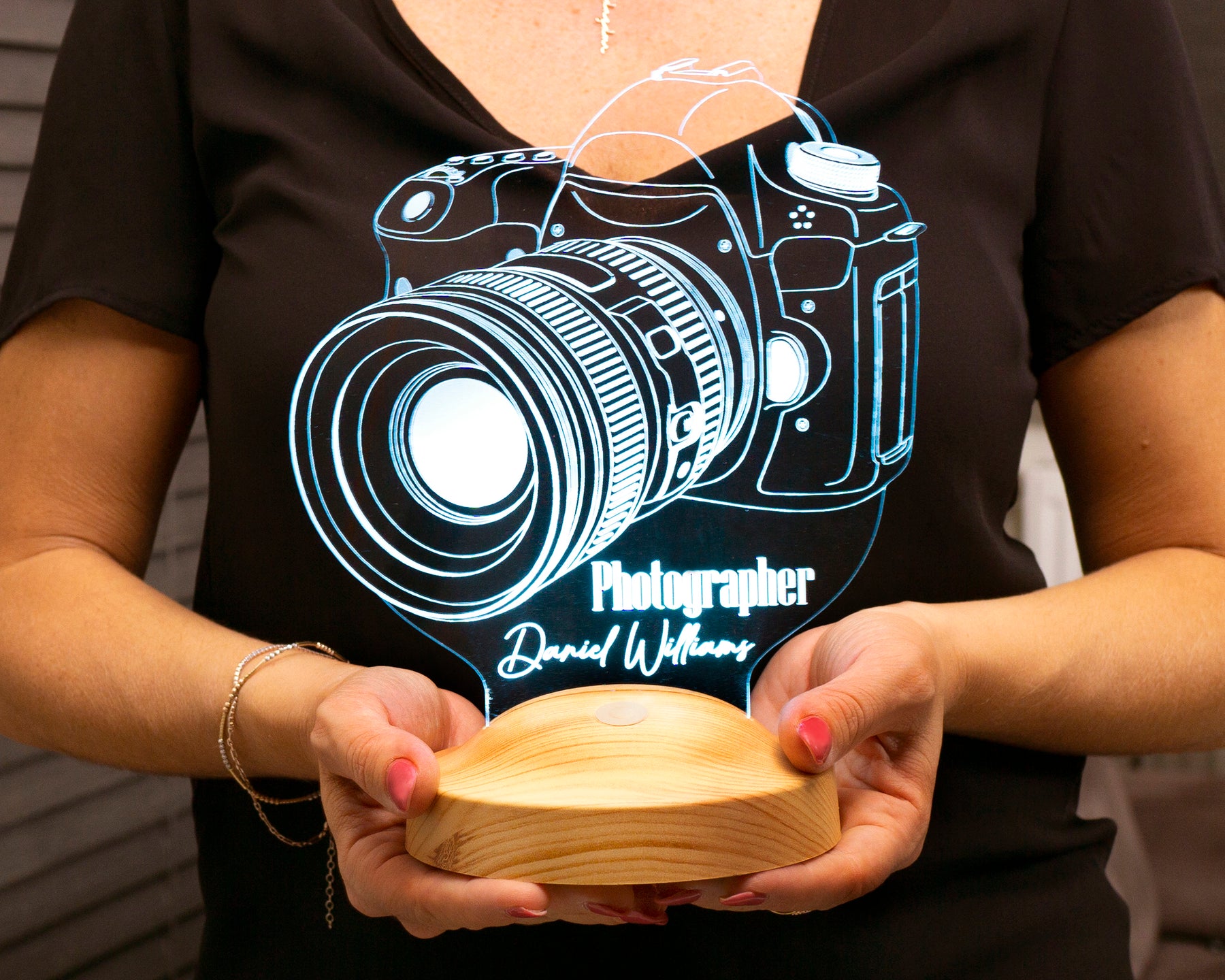 Fotokamera LED Lampe als Geschenk für Fotografen 3D Illusionslampe