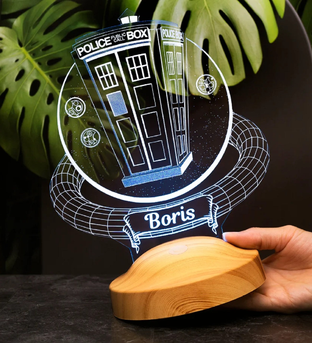 DR WHO TARDIS PERSONALISIERTE 3D LAMPE MIT WUNSCHNAME