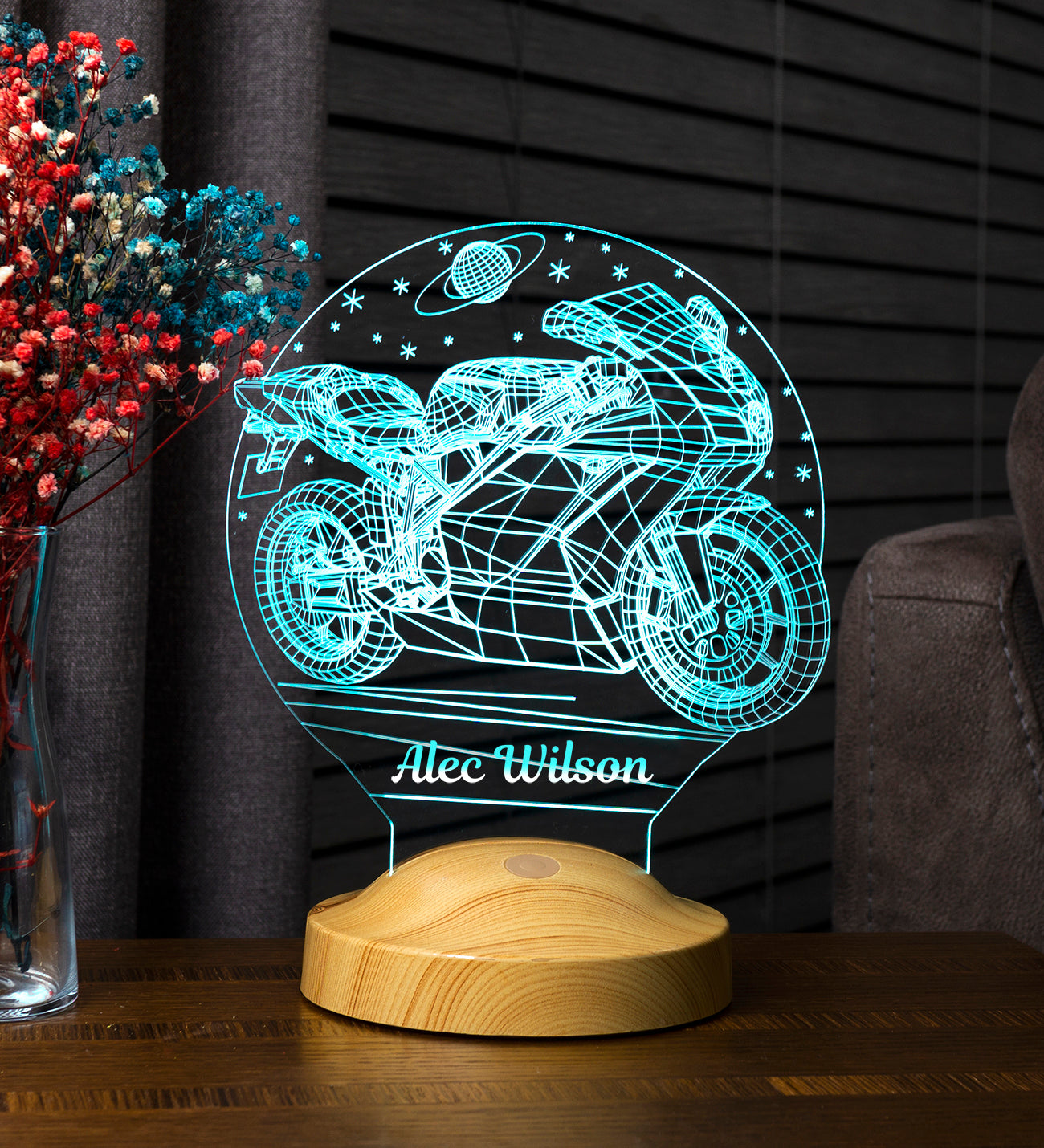 Motorrad Personalisierte Geschenke Lampe mit Wunschtext