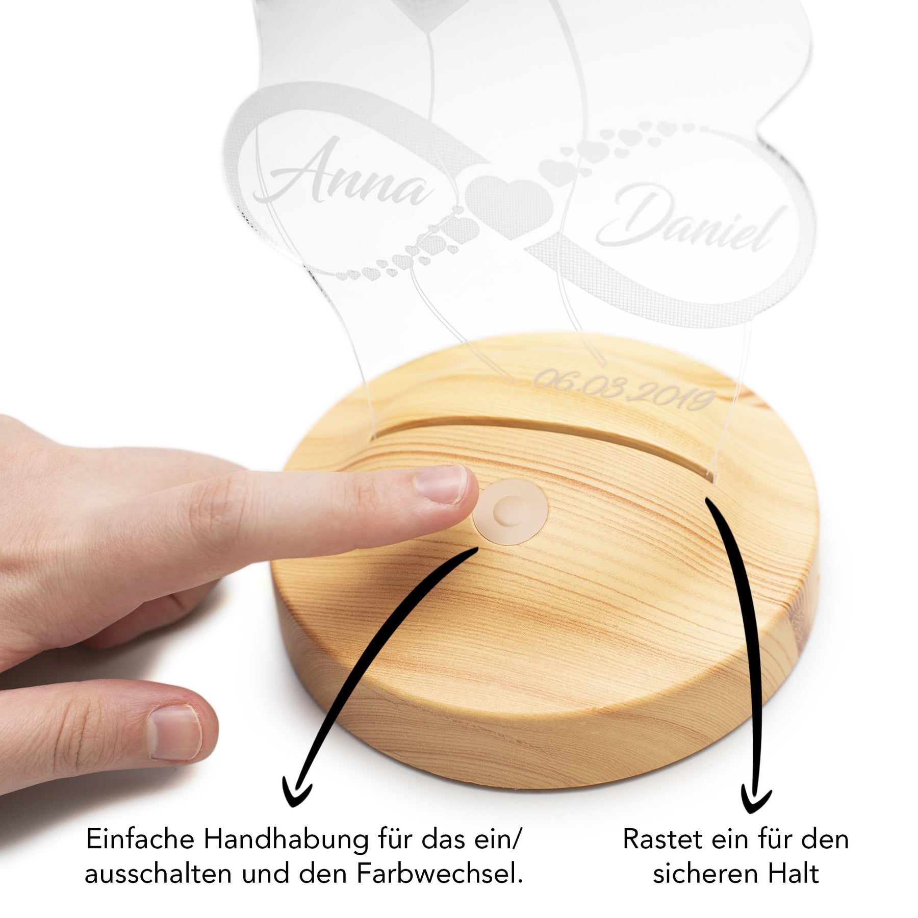 Fahrrad Motiv Personalisierte Lampe mit Wunschtext