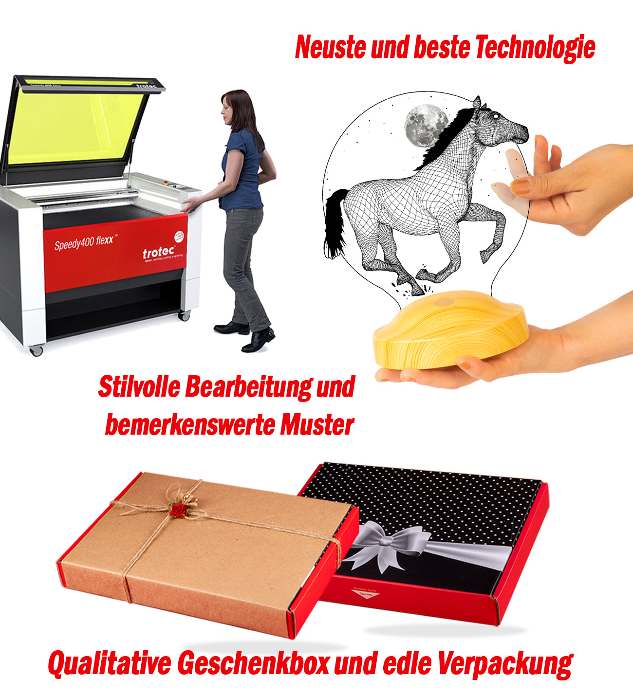 3D Pferd LED Lampe Geschenk für Pferdeliebhaber Reitergeschenke