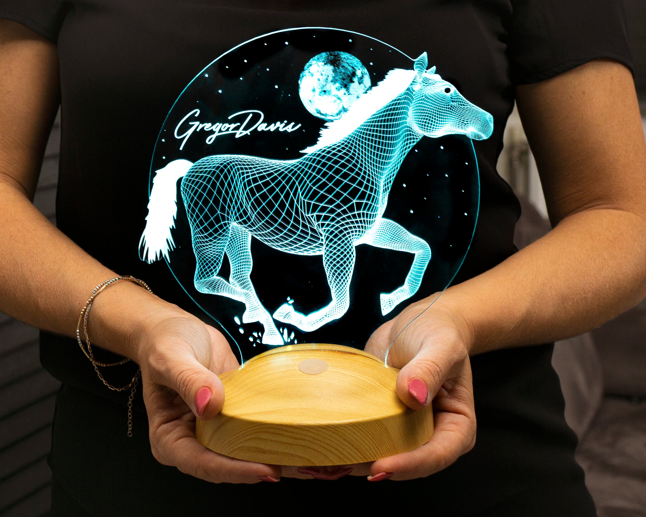 3D Pferd LED Lampe Geschenk für Pferdeliebhaber Pferdemädchen Pferdebesitzer Reitergeschenke