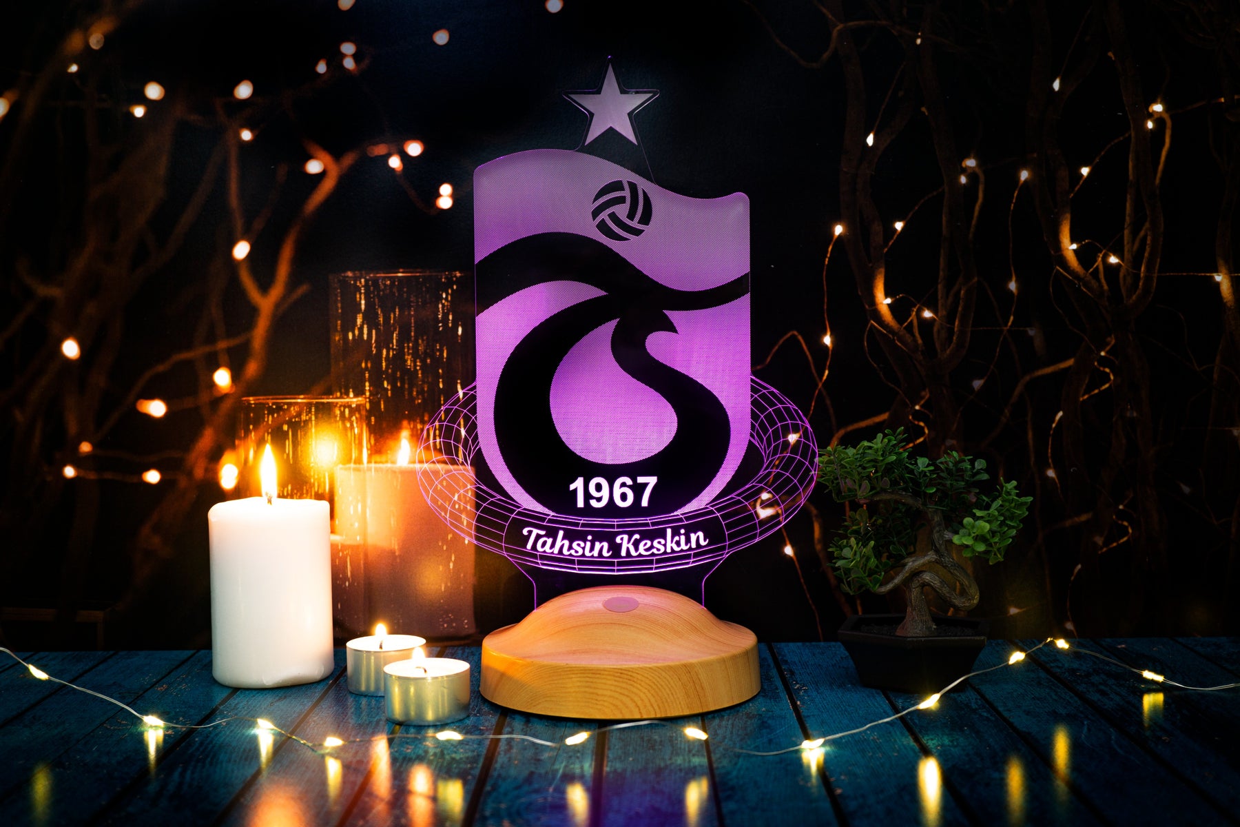 Trabzonspor Personalisierte Lampe mit Wunschtext