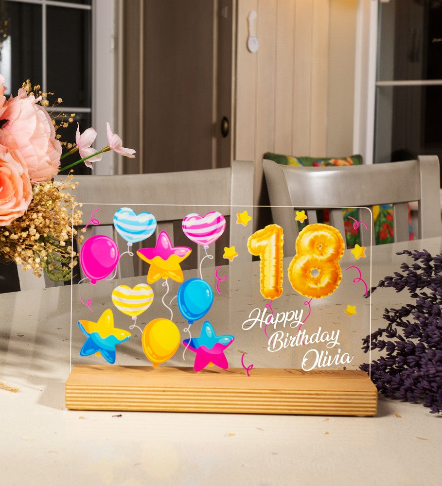 Personalisiertes Geschenk zum Geburtstag mit hochwertigem UV-Druck Holzaufsteller & Geschenkbox