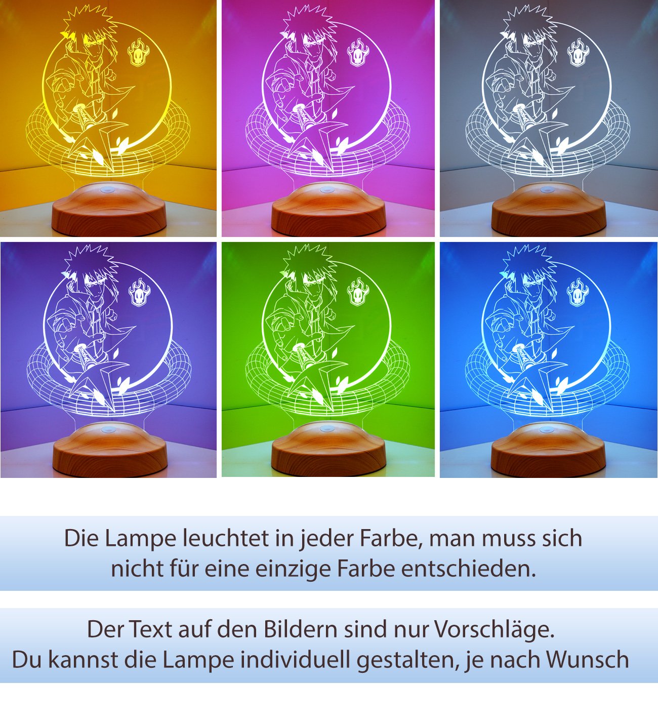 Anime Naruto Minato 3D Vision LED Nachtlicht Personalisiert