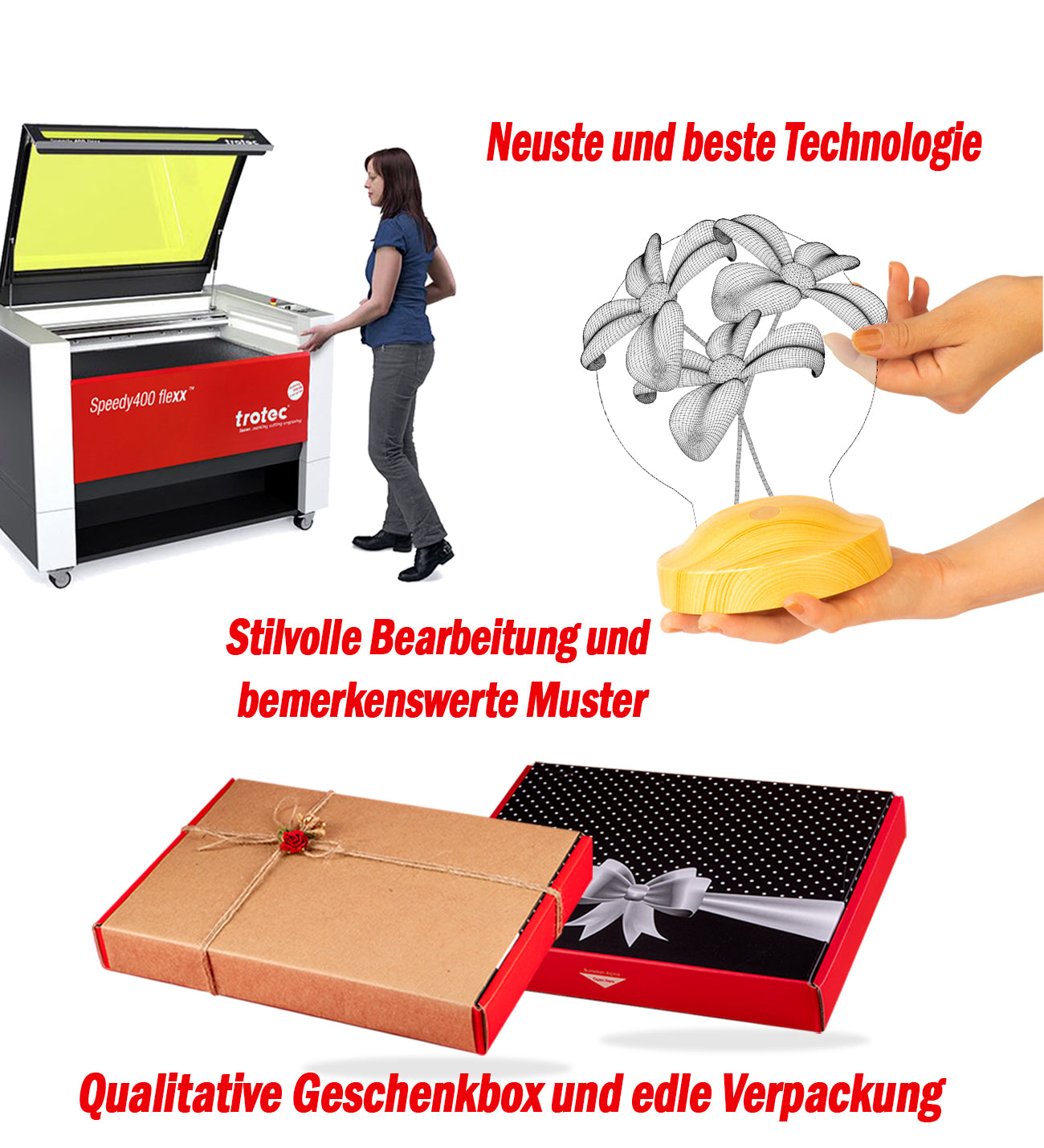 Blumenstrauß Personalisierte Lampe mit Wunschtext