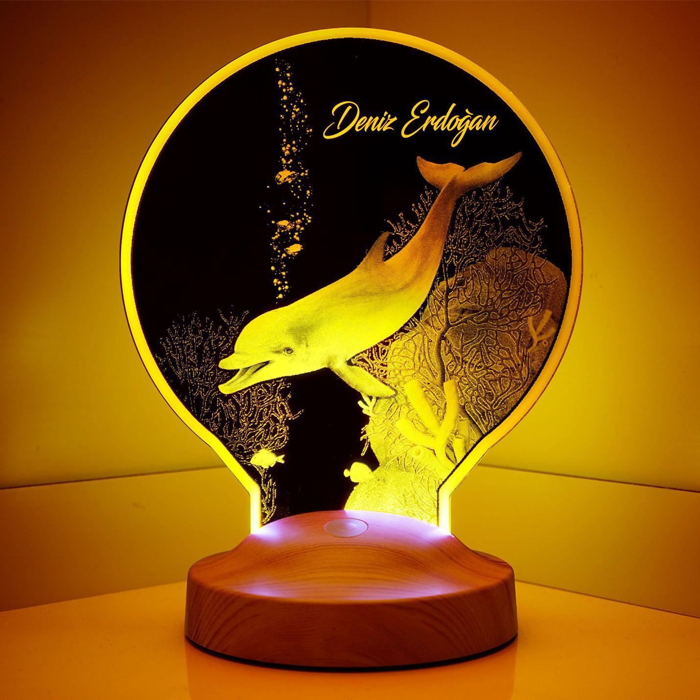 Delphin Personalisierte Lampe mit Wunschtext Delphin Tier