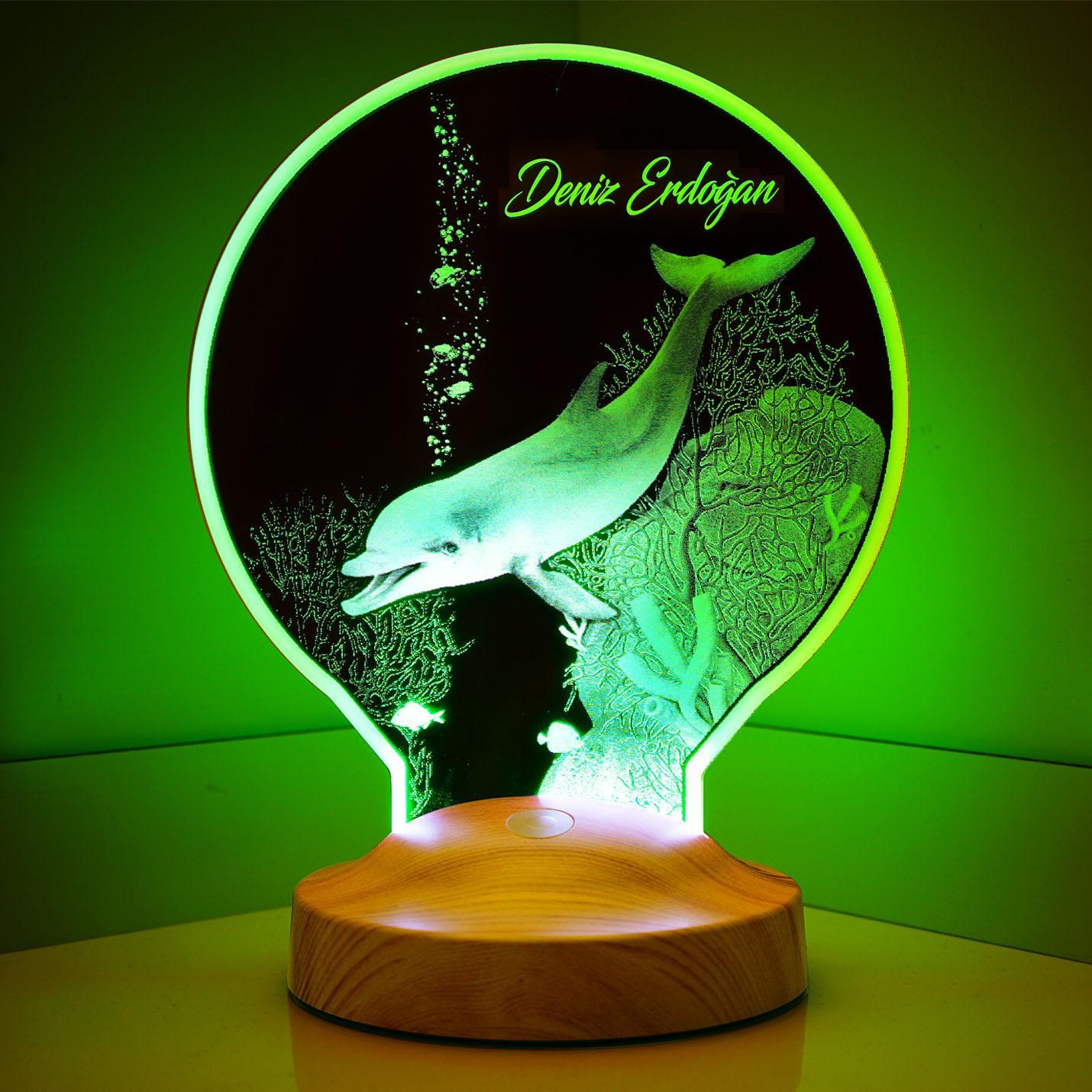 Delphin Personalisierte Lampe mit Wunschtext Delphin Tier