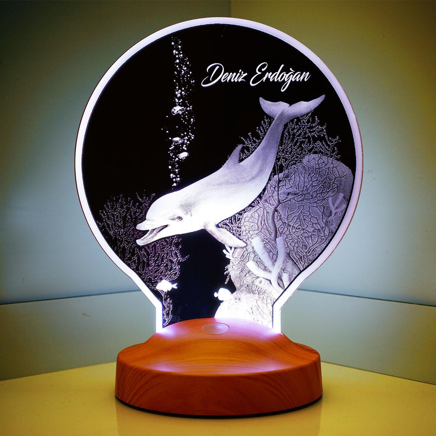 Delphin Personalisierte Lampe mit Wunschtext Delphin Tier