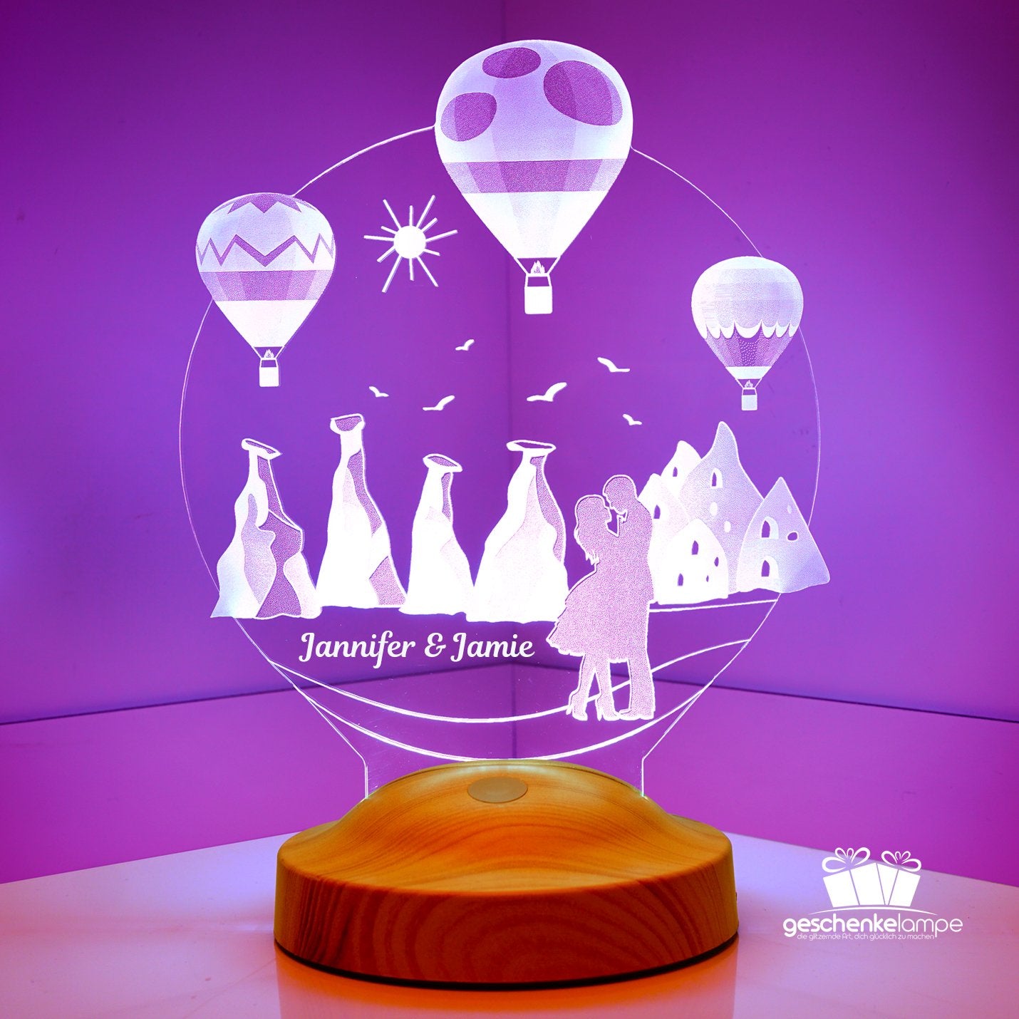 Kappadokien Personalisierte Lampe mit Wunschtext