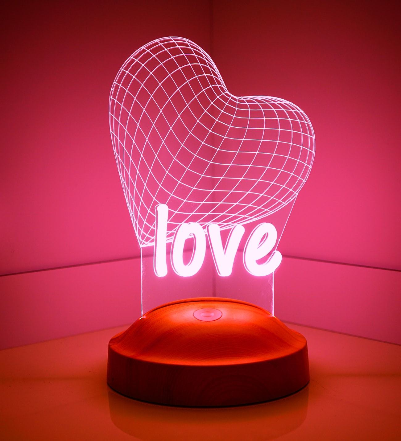 Herz Liebe Personalisierte Lampe mit Wunschtext