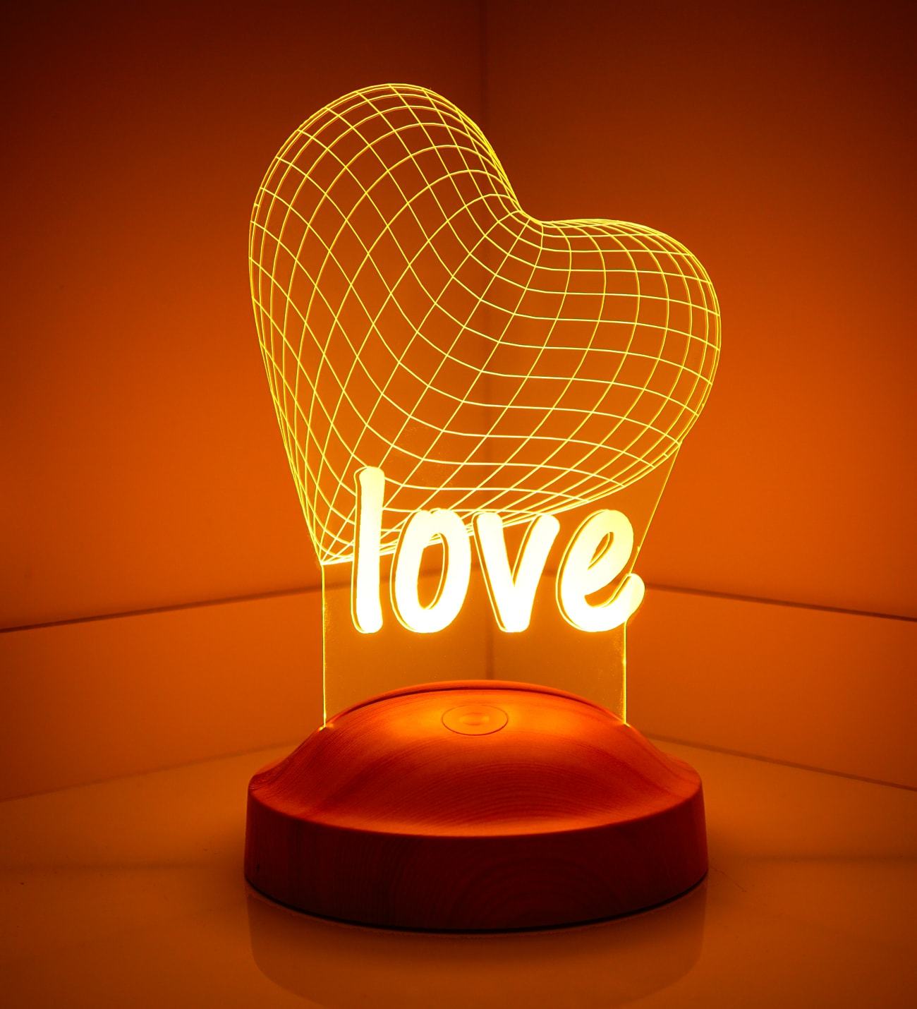 Herz Liebe Personalisierte Lampe mit Wunschtext