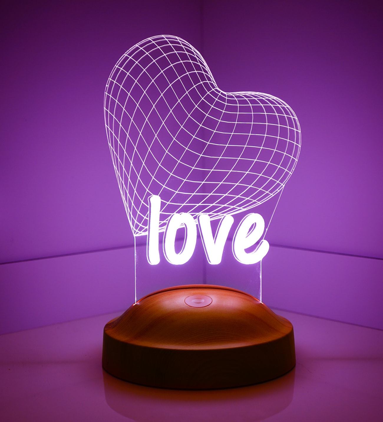 Herz Liebe Personalisierte Lampe mit Wunschtext