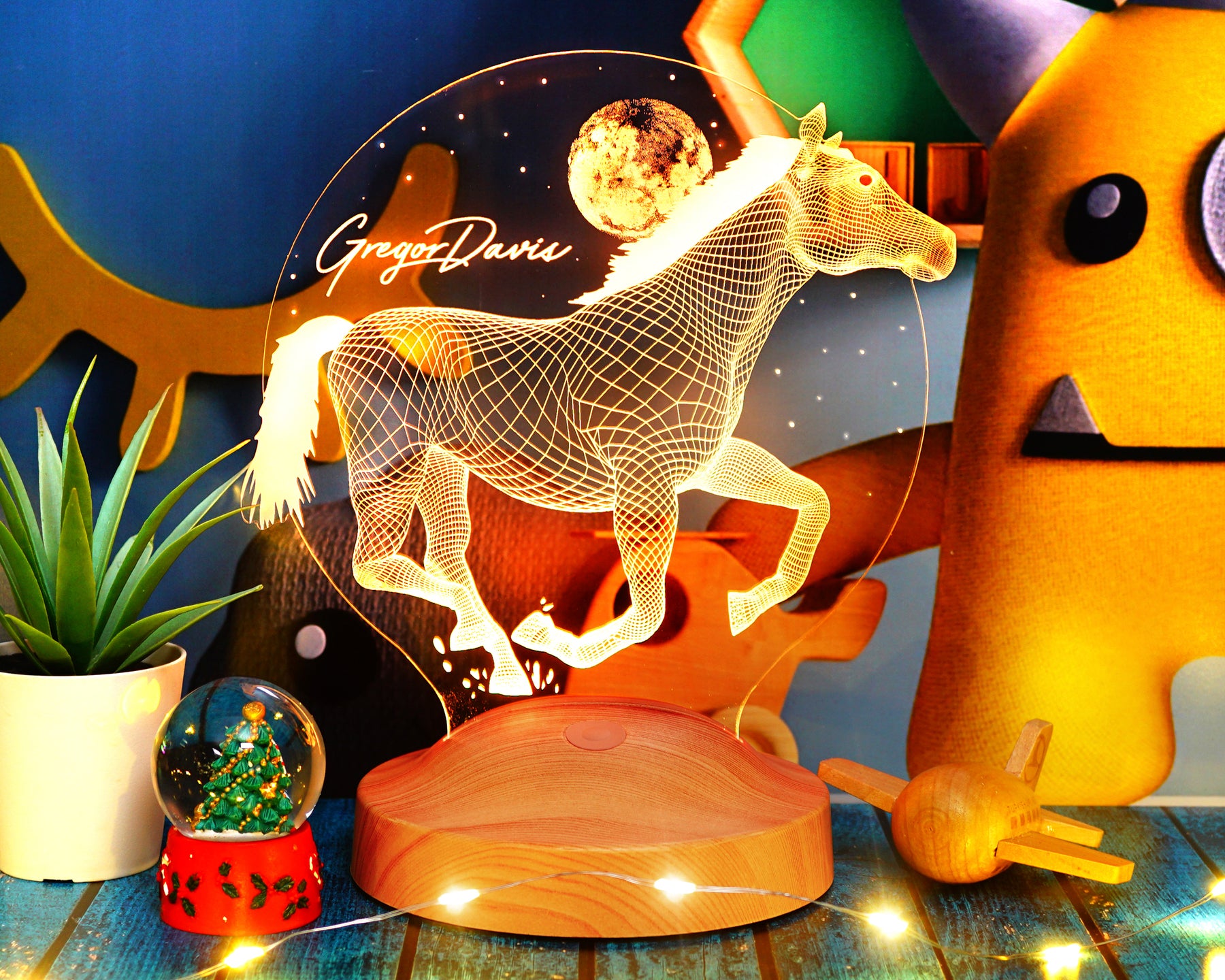 3D Pferd LED Lampe Geschenk für Pferdeliebhaber Reitergeschenke