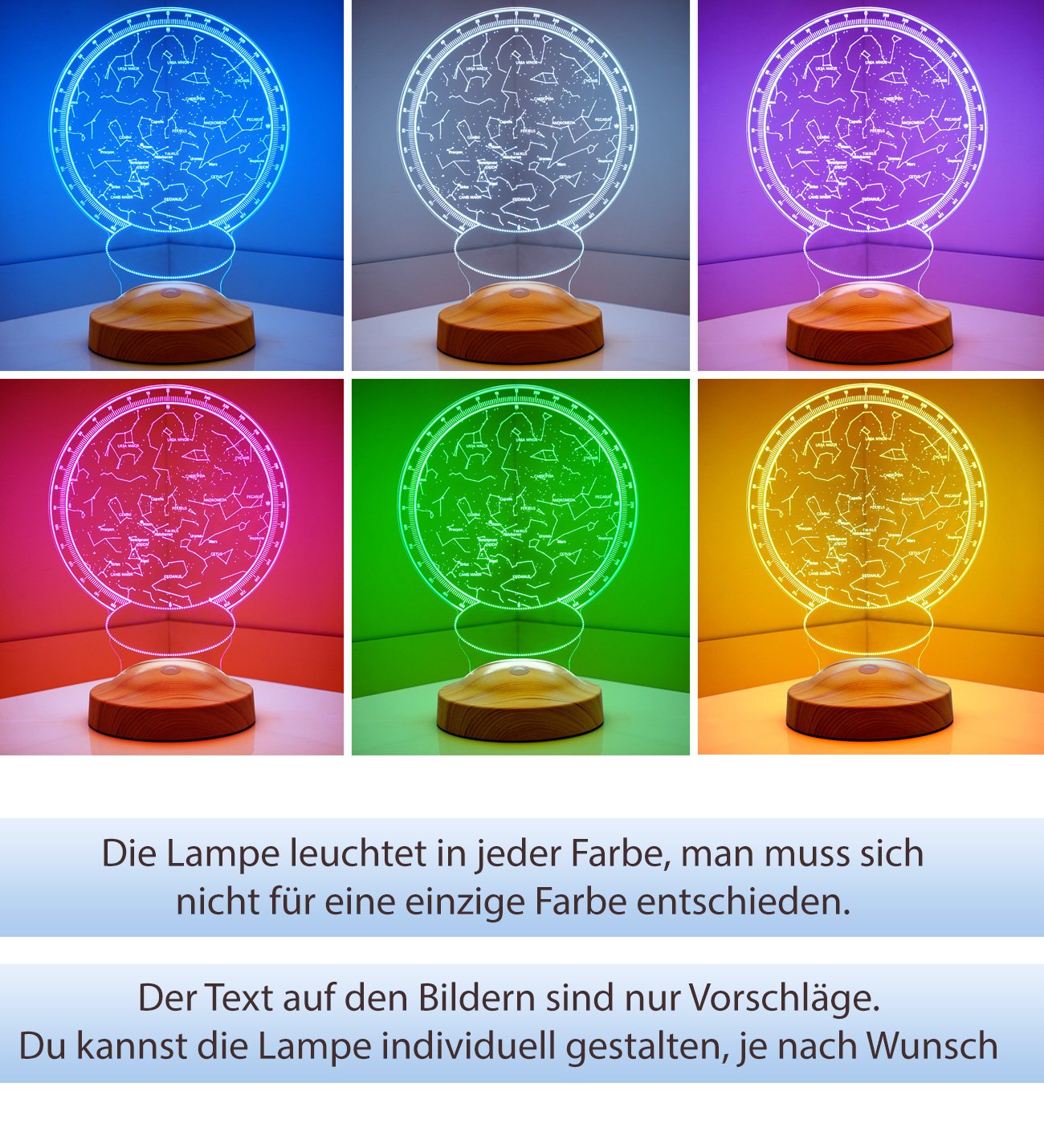Die Persönliche Stern Lampe zur Geburt mit Wunschtext