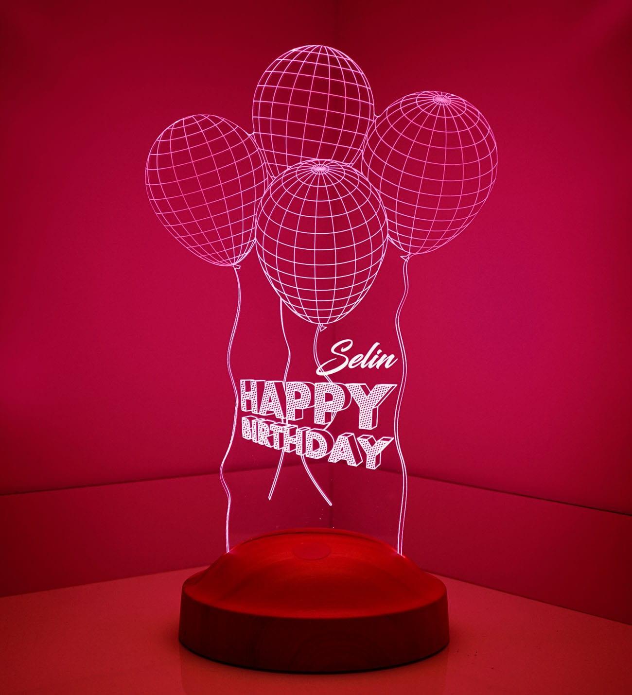 Happy Birthday Personalisierte Lampe mit Wunschtext