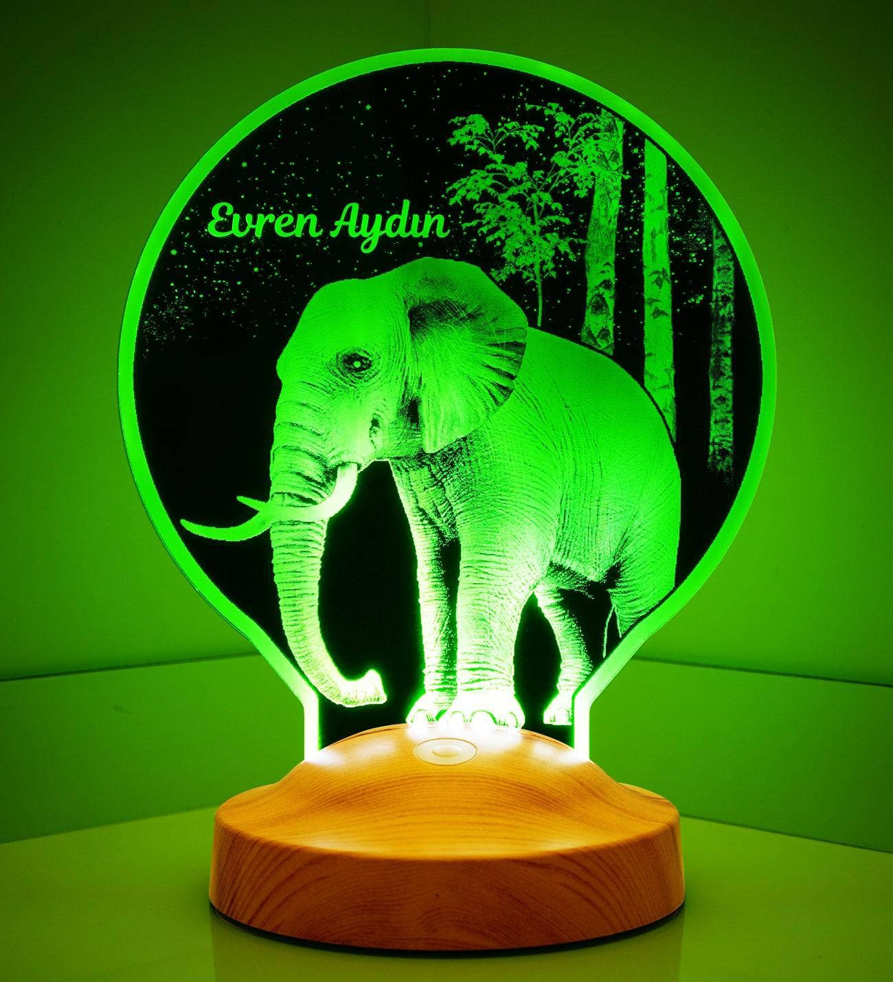 Elefant Personalisierte Lampe mit Wunschtext