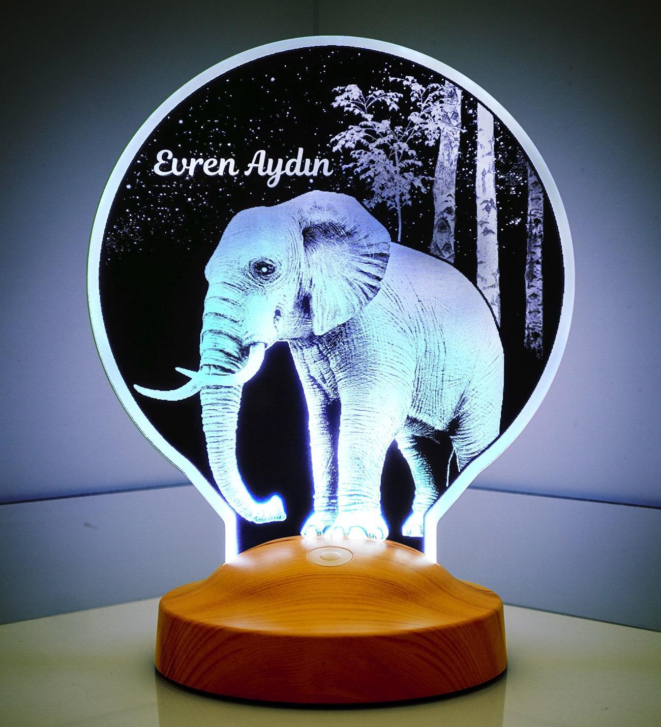 Elefant Personalisierte Lampe mit Wunschtext