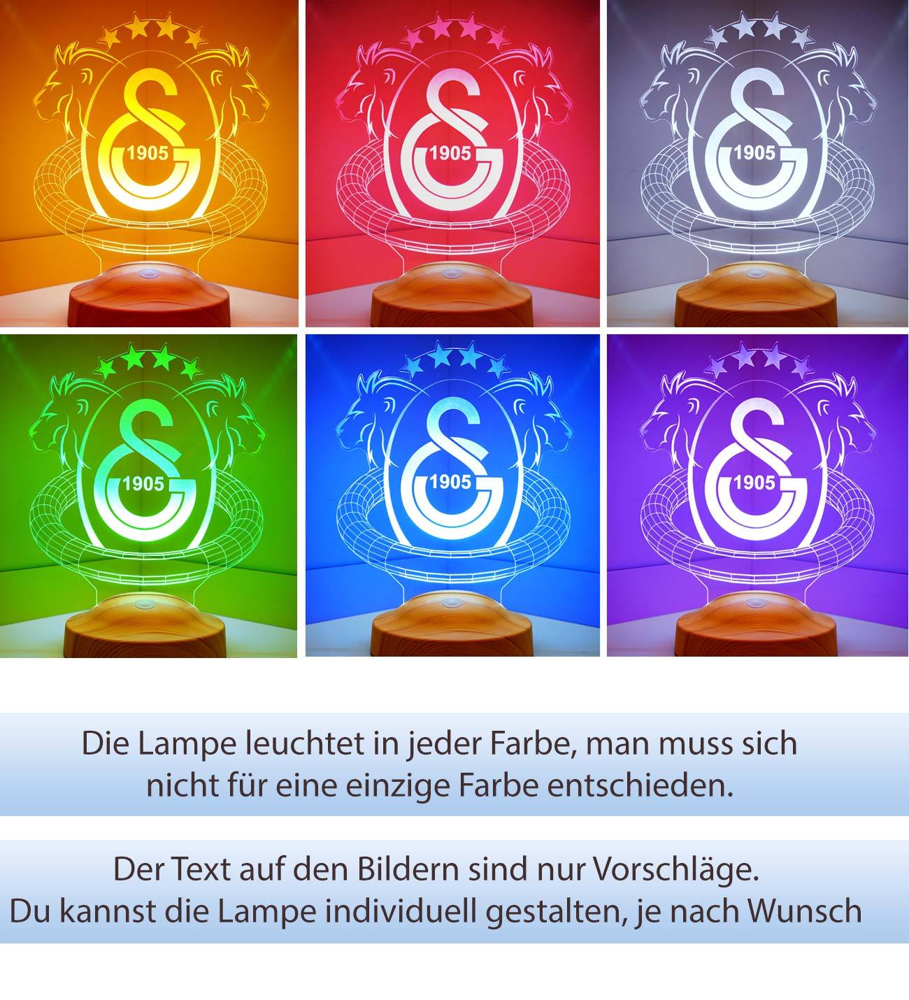 Galatasaray Personalisierte Lampe mit Wunschtext