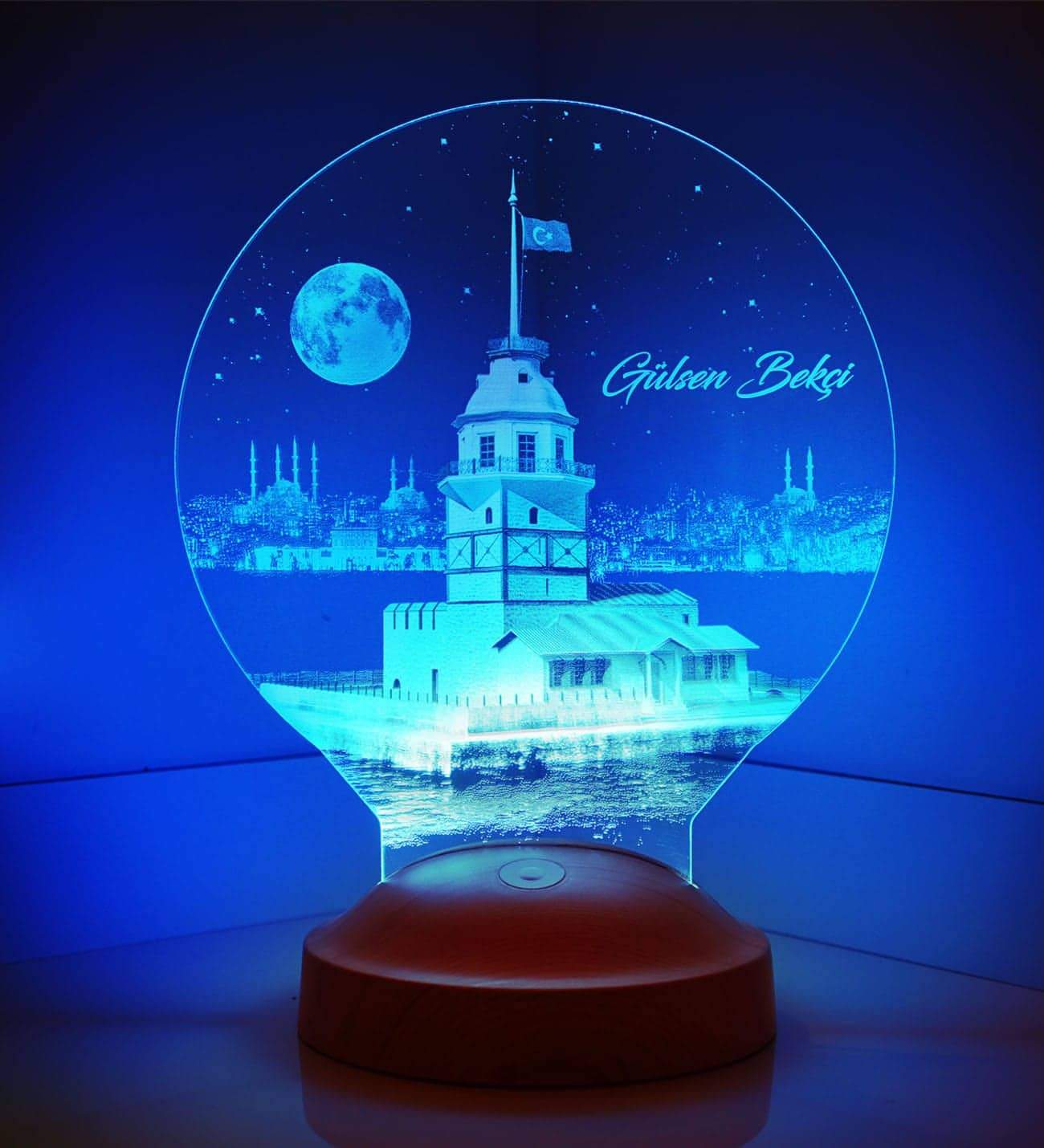 Leanderturm Istanbul Personalisierte Lampe mit Wunschtext Kiz Kulesi