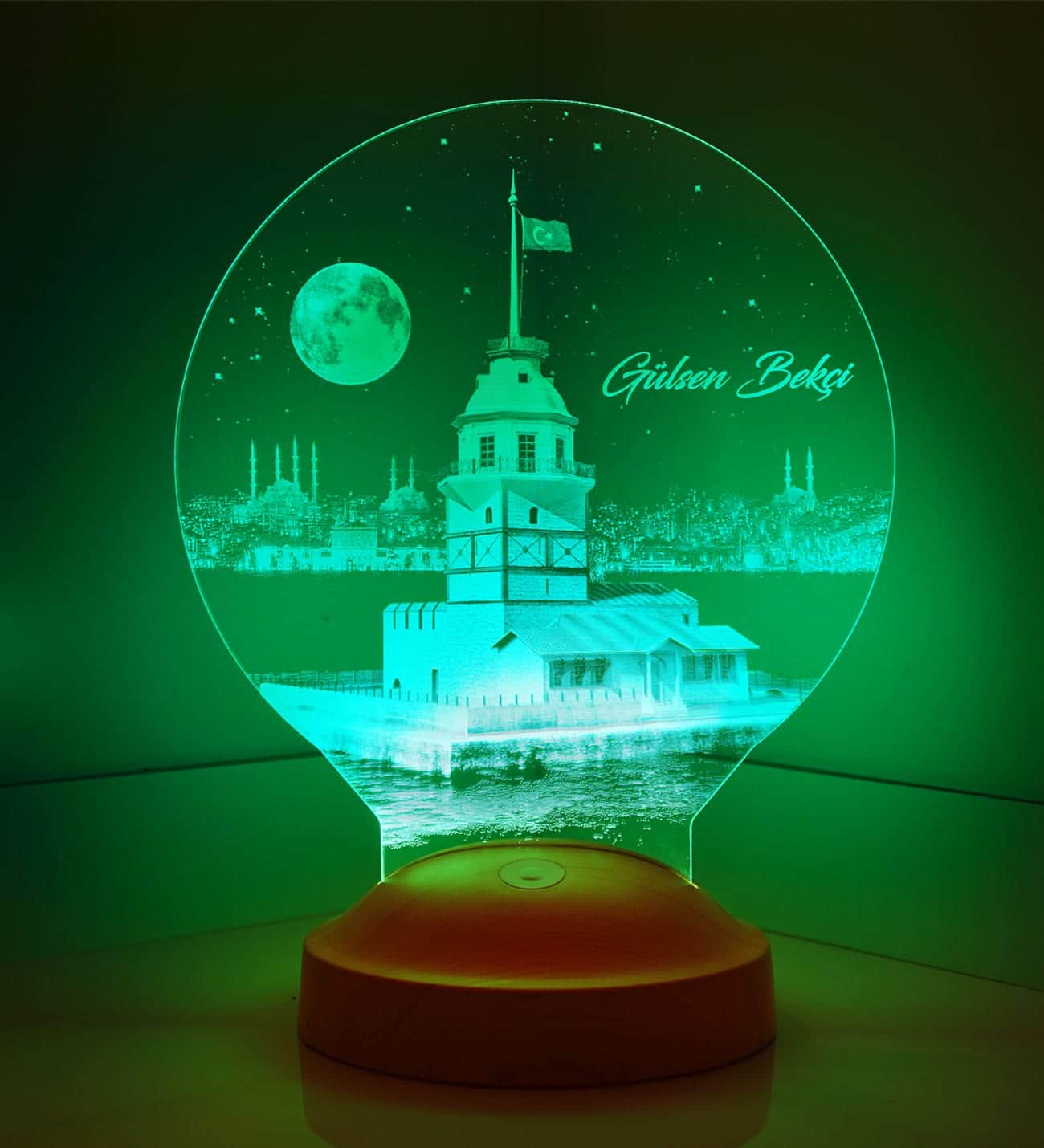 Leanderturm Istanbul Personalisierte Lampe mit Wunschtext Kiz Kulesi
