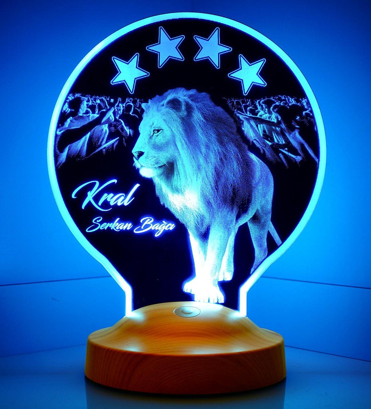 Galatasaray Löwe Personalisierte Lampe mit Wunschtext