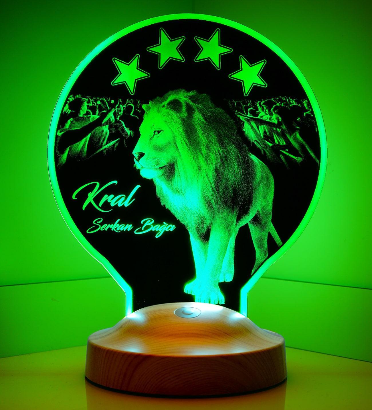 Galatasaray Löwe Personalisierte Lampe mit Wunschtext