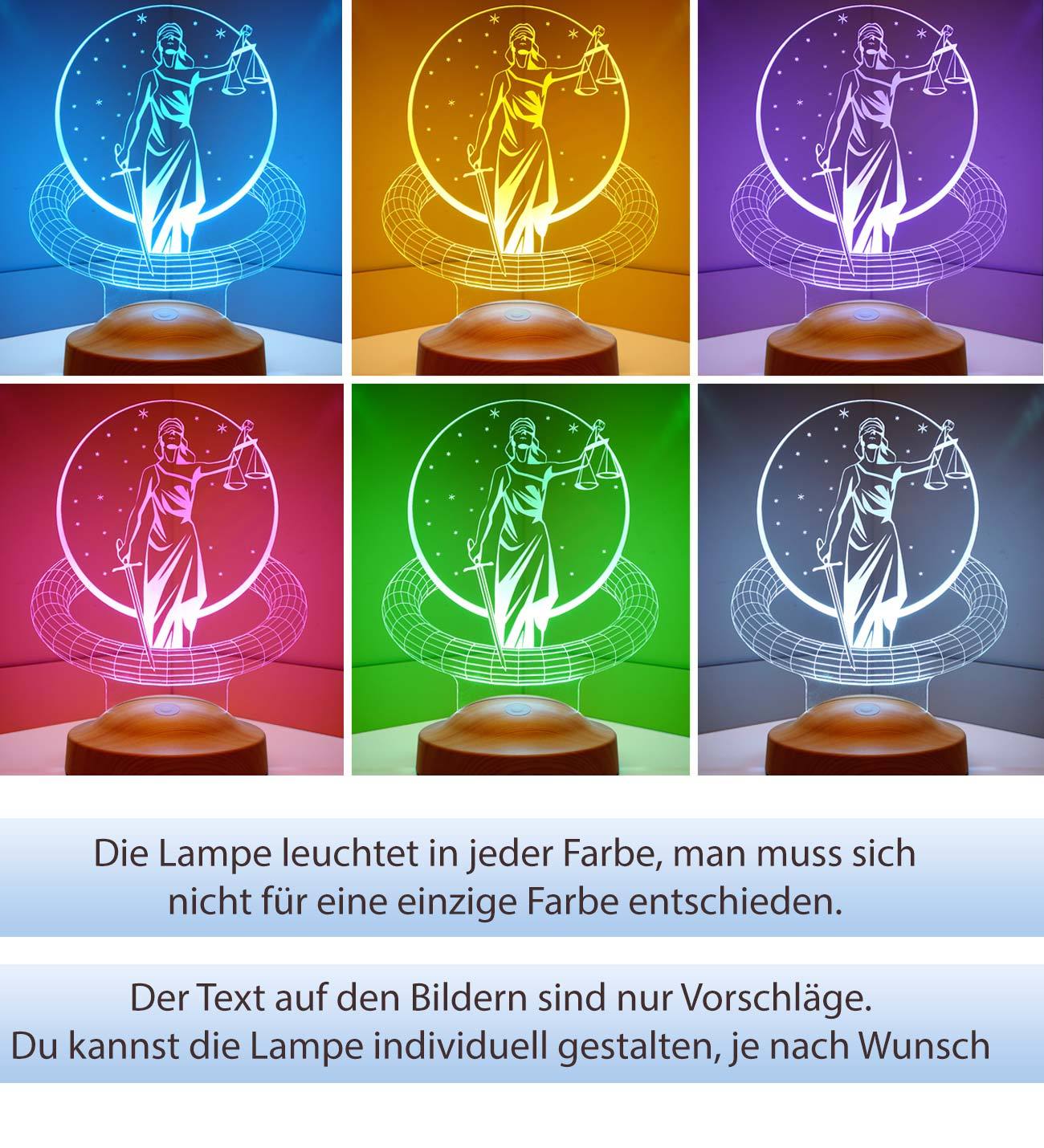 Geschenk für Berufs Einsteiger Anwaltslampe Rechtsanwalt/in Personalisierte Lampe