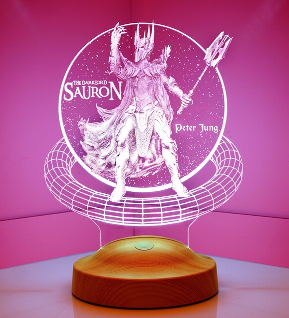 The Lord of the Rings Sauron Herr der Ringe 3D Led-Nachtlicht Jungen Kind Geburtstagsgeschenke Schreibtischlampe Schlafzimmer Taufgeschenk