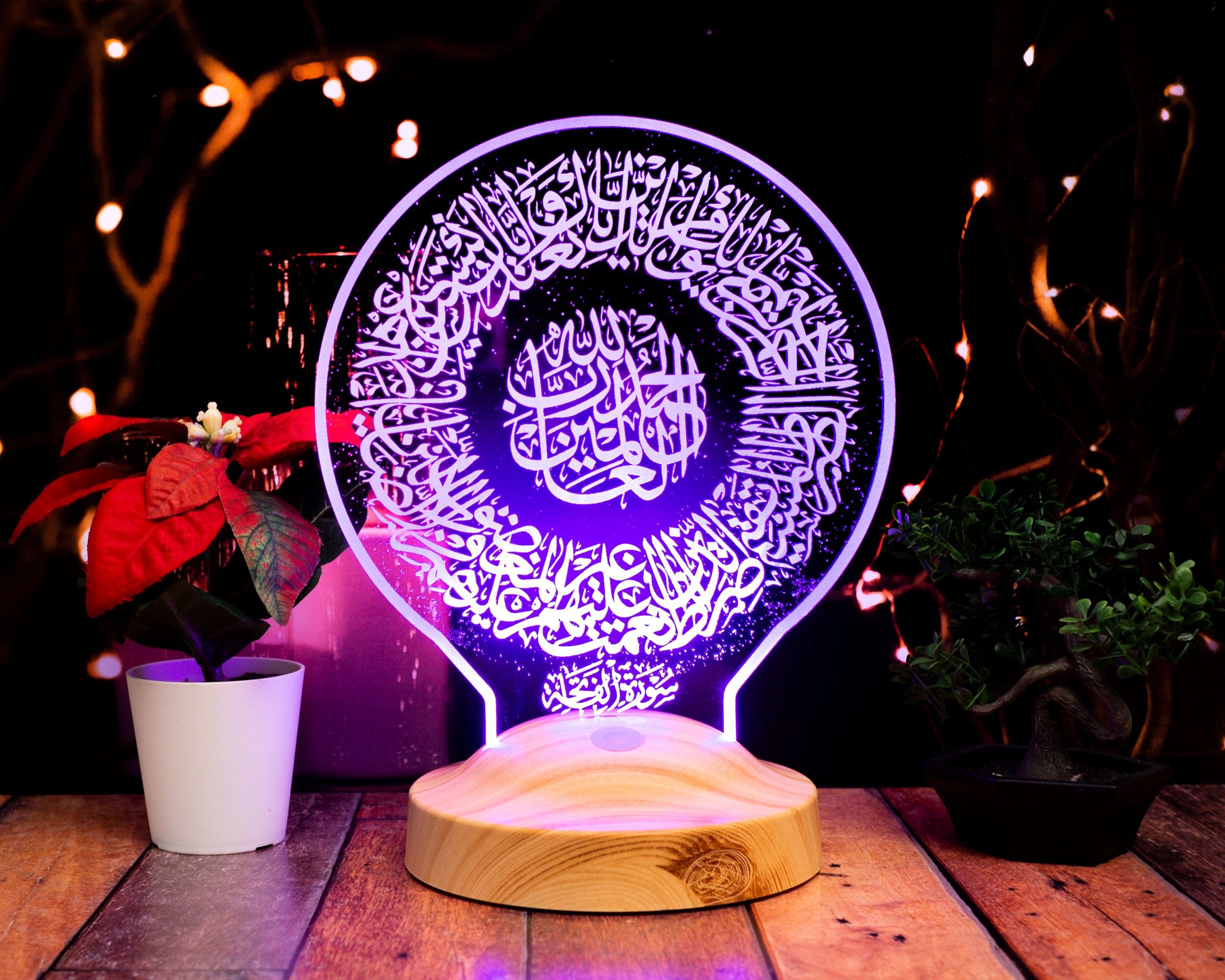 Fatiha Ramadan Deko Islamische Eid Mubarak Dekoration 3D Led Lampe