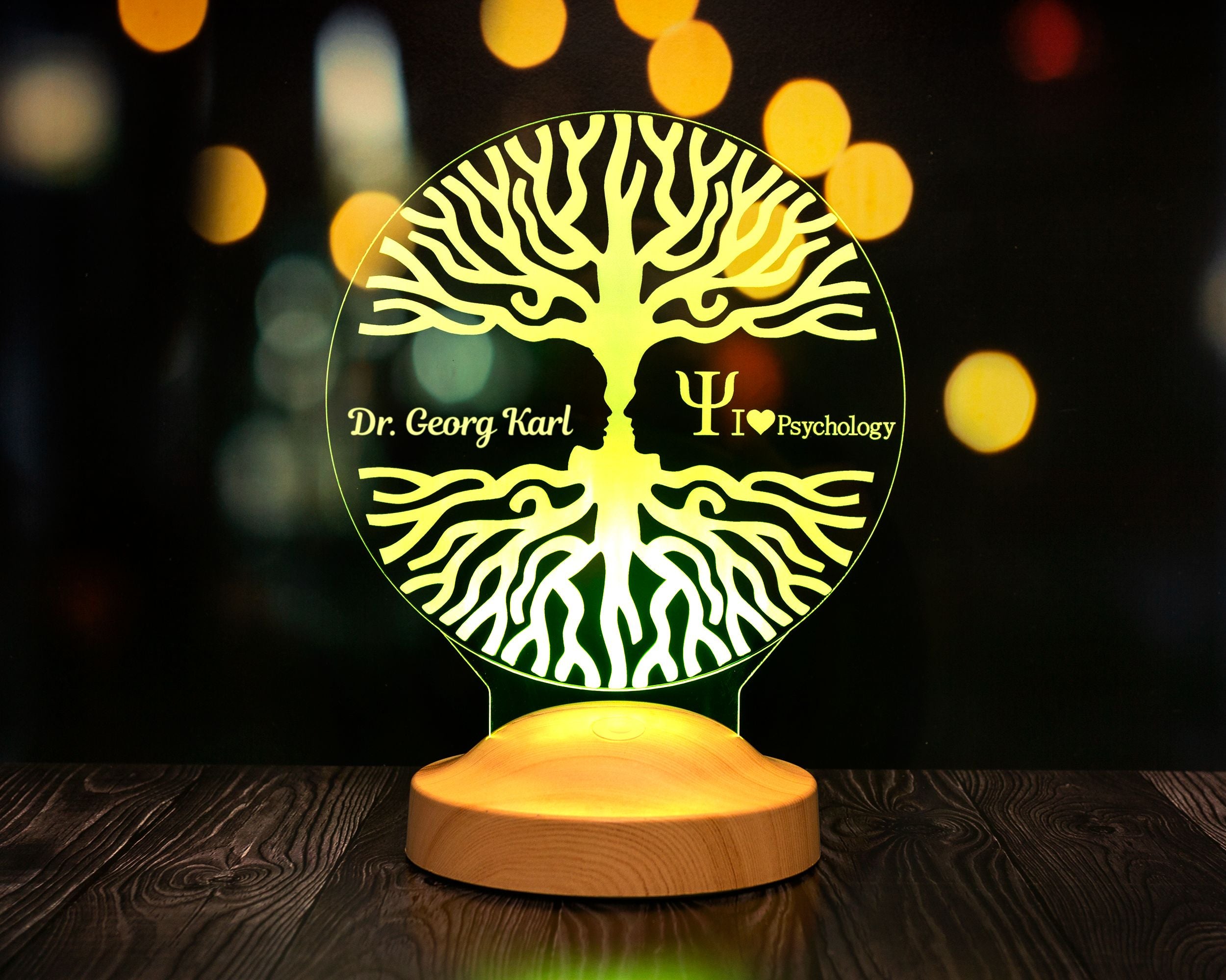 Personalisierte 3D Lampe, Schulpsychologe Geschenk für Studenten, Nachtlicht Geschenk für ihn, Schreibtischlampe Tischlampe