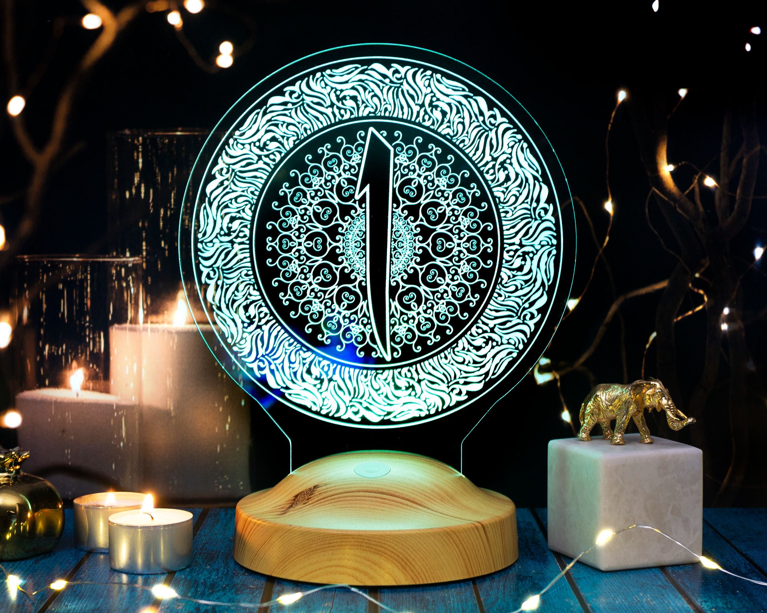Elif Ramadan Deko Islamische Eid Mubarak Dekoration 3D Led Lampe