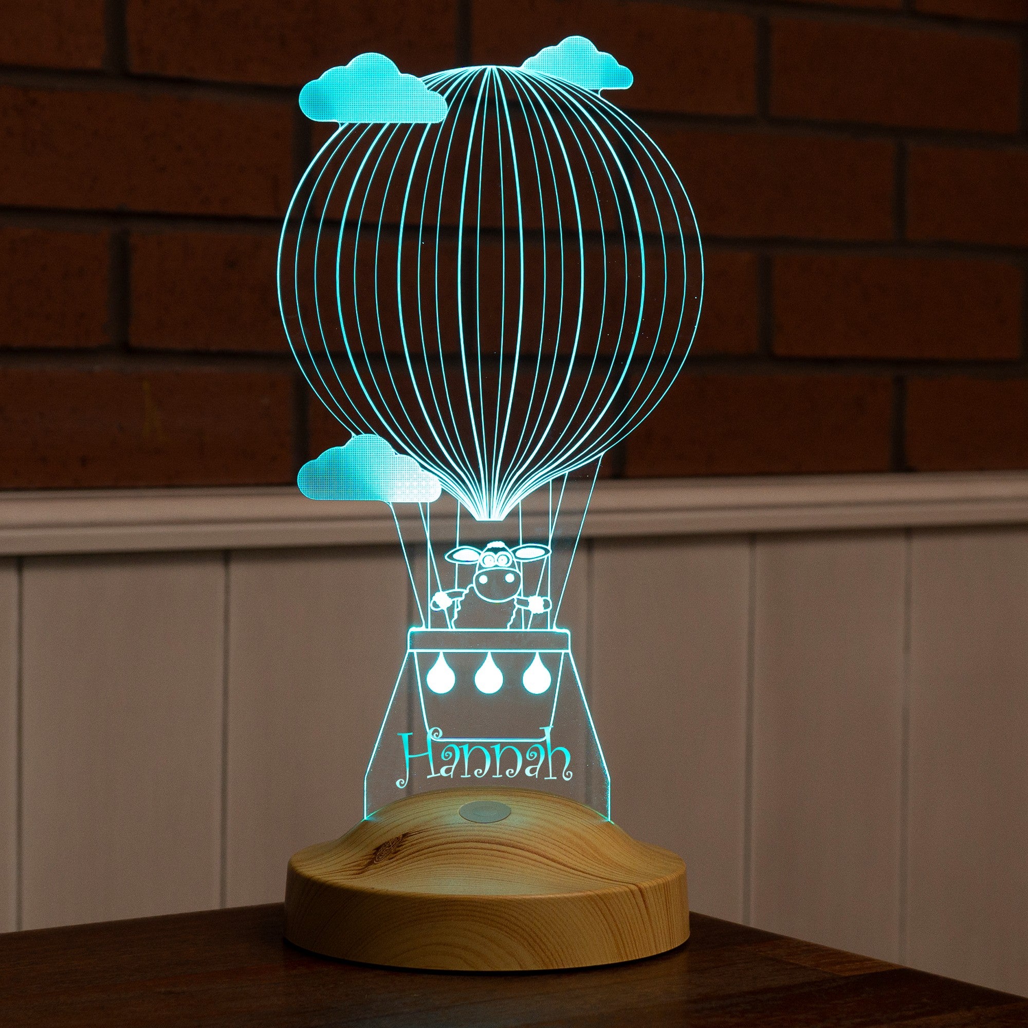 Schaf im Heißluftballon Personalisierte Geschenke Lampe mit Wunschtext
