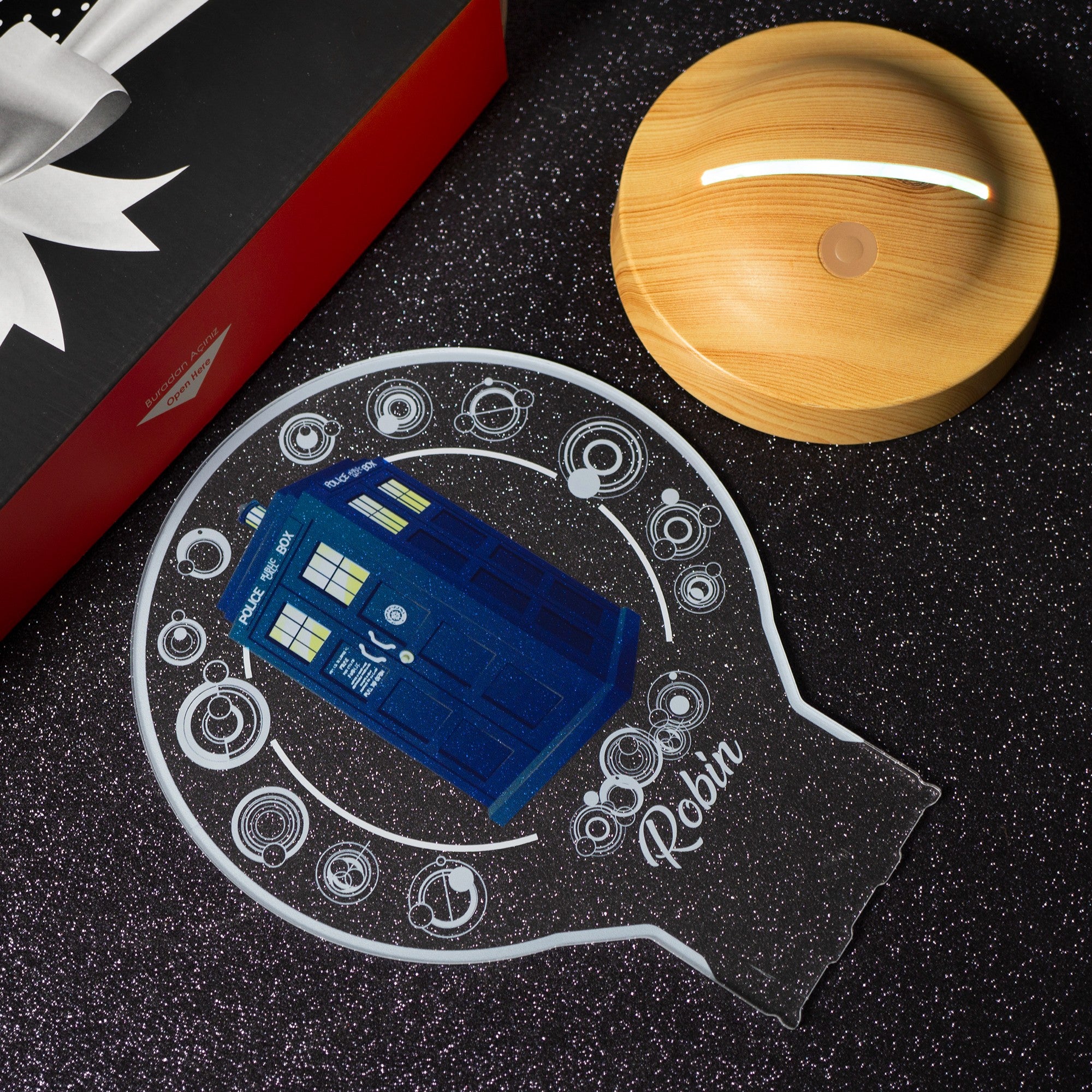DR WHO TARDIS PERSONALISIERTE 3D LAMPE MIT WUNSCHNAME