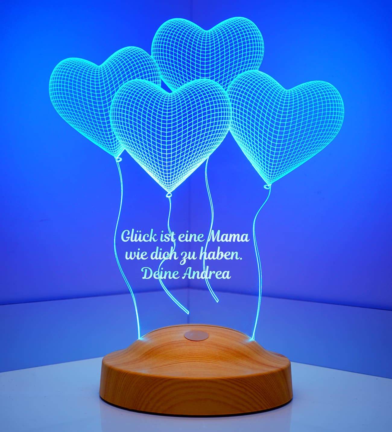 Vier Herzen Personalisierte Geburtstags Geschenke Lampe mit Wunschtext