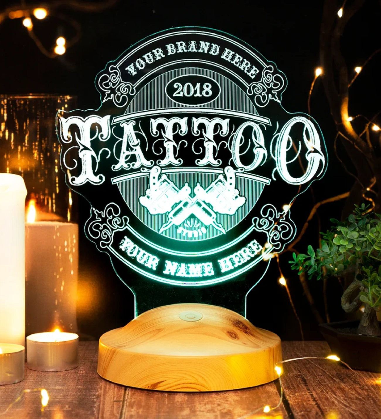 Geschenk für Tätowierer, TATTOO Studio 3D Lampe, Tattoo Geschenk, Tattoo Geschenkideen, Geschenk für Tattoo Künstler und Tattoo Liebhaber