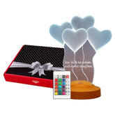 Vier Herzen Personalisierte Geschenke Lampe mit Wunschtext