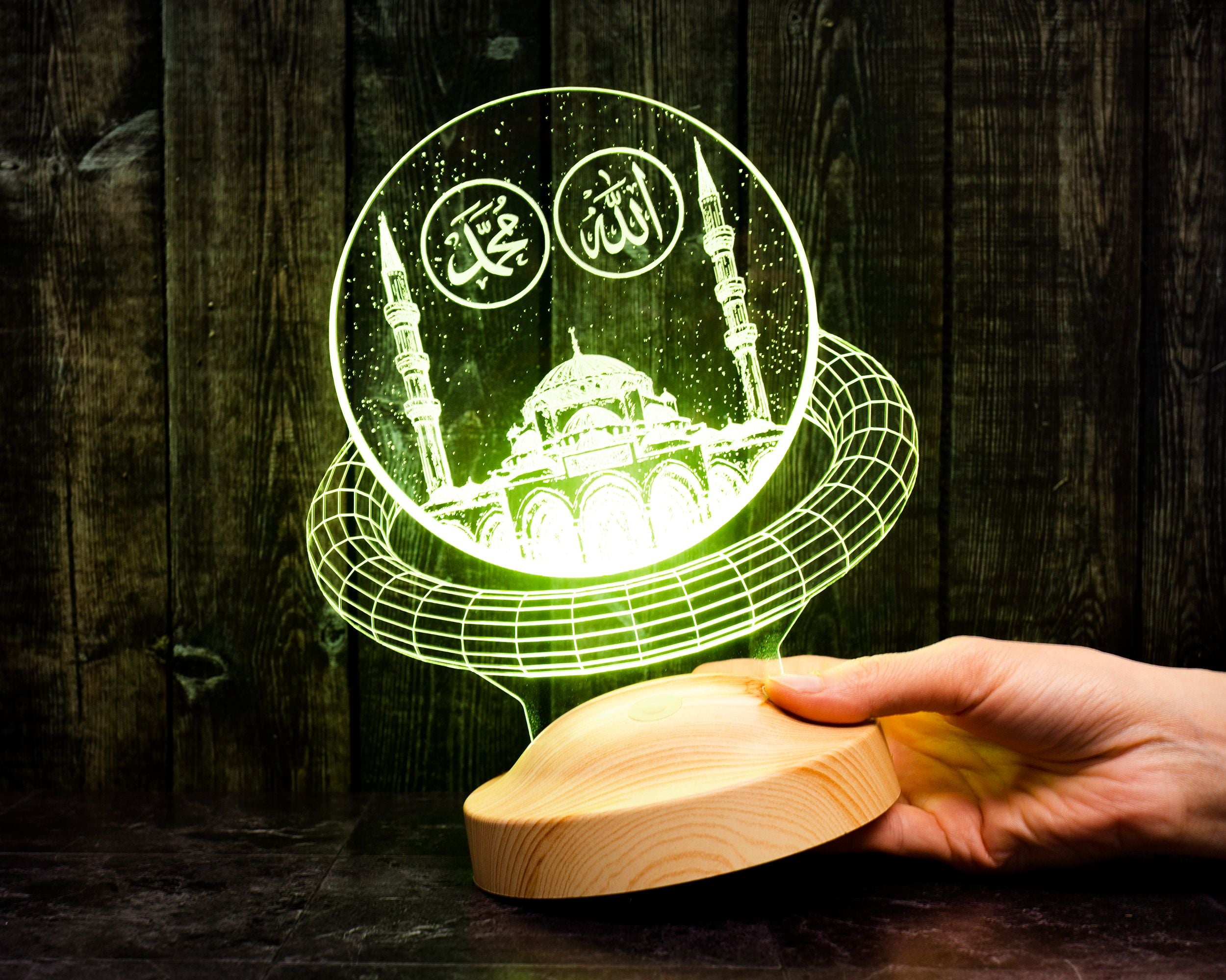Mosche Ramadan Deko Islamische Eid Mubarak Dekoration 3D Led Lampe