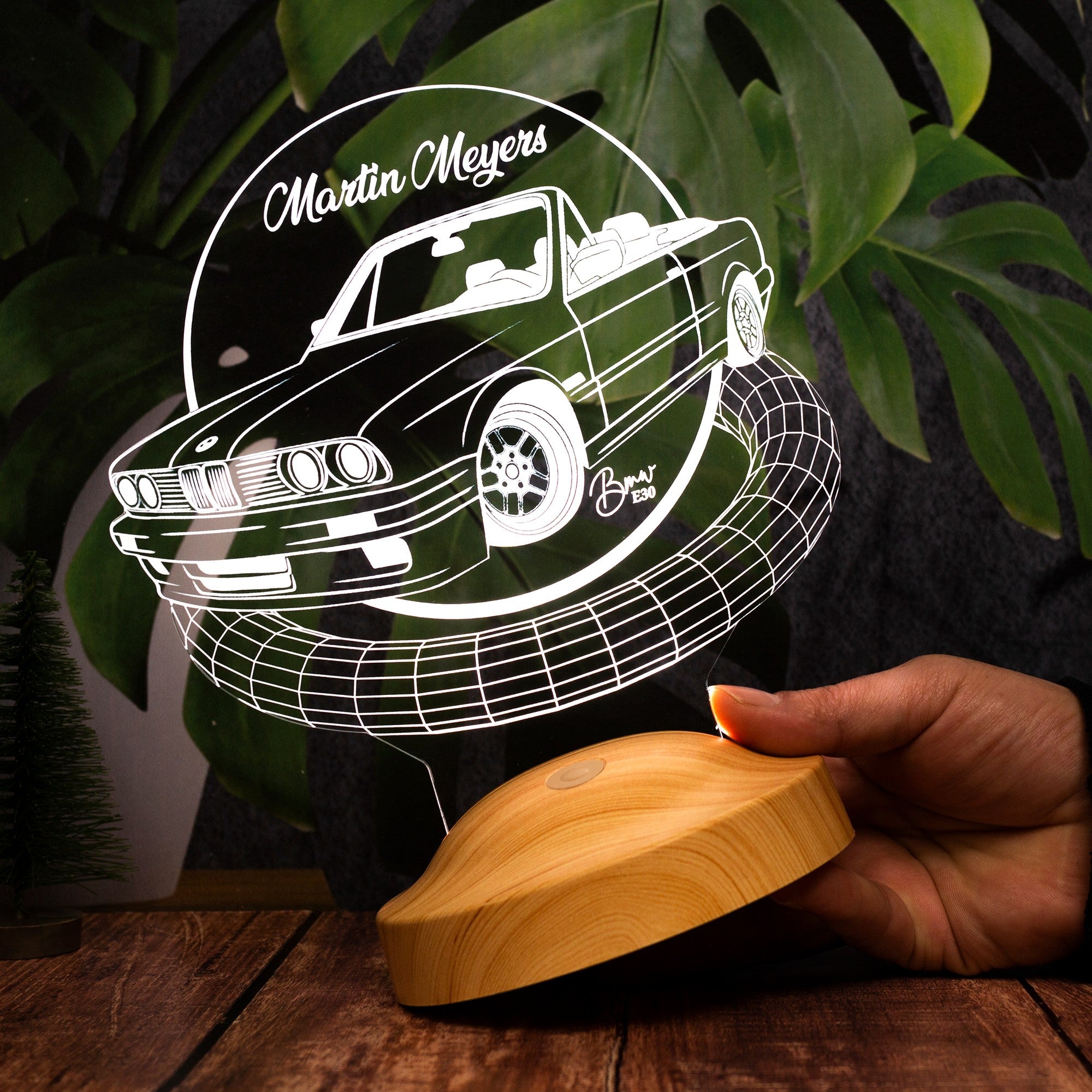 Auto Geschenkartikel Led Lampe mit Gravur, Geschenkidee für Automobil Fans